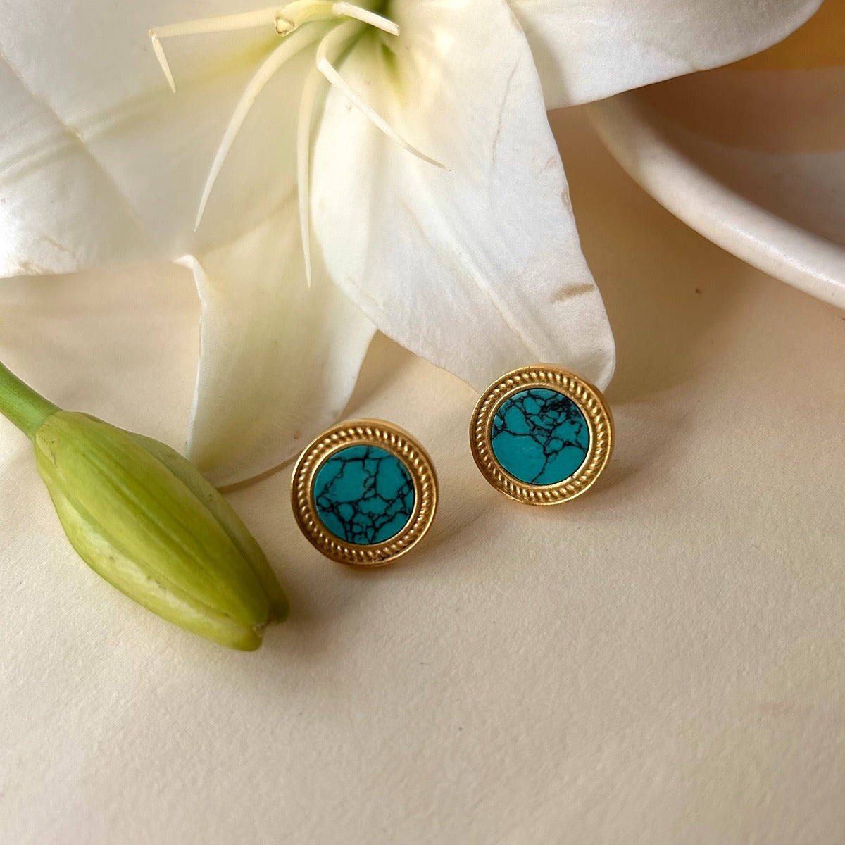 Tranquil Life Turquoise Stud Earrings for Women - Elegant Jewelry Gift for Her, Perfect for Weddings, Anniversaries & Everyday Wear