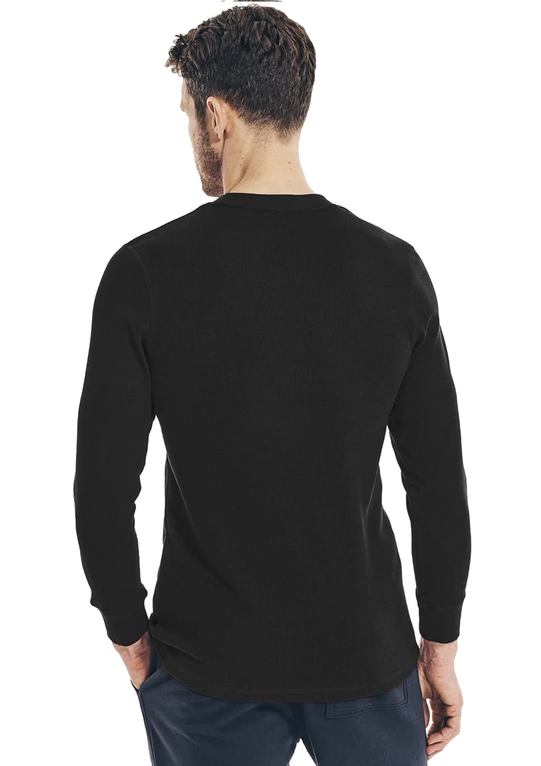 Nautica Men's Long Sleeve Thermal Underwear Top - Waffle Knit Base Layer Shirt for Cold Weather, Winter Layering & Outdoor Activities