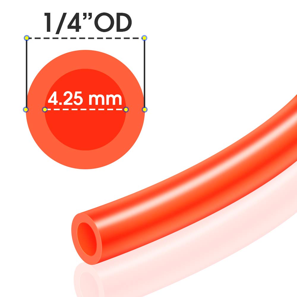 TAILONZ 1/4 Inch OD 10 Meters PU Air Hose - High Pressure Pneumatic Tubing for Air Compressor, Paint Sprayer, Fluid Transfer | Durable Orange PU Tube for Industrial, Automotive & DIY Projects