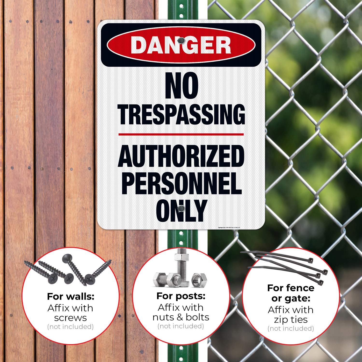 No Trespassing Authorized Personnel Only Sign - OSHA Danger Sign 24x30 Inches, 3M EGP Reflective .080 Aluminum, Fade Resistant - Indoor/Outdoor Safety Sign for Construction Sites, Warehouses & Private Property - Made in USA