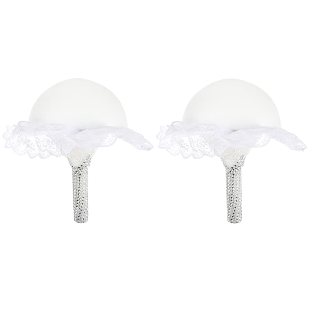 2pcs Bouquet Holder for Bridal Flowers - Wedding Bouquet Holder with Floral Foam - Handheld Flower Decoration for Artificial & Fresh Flowers - Perfect for Weddings, Bridal Showers & DIY Floral Arrangements