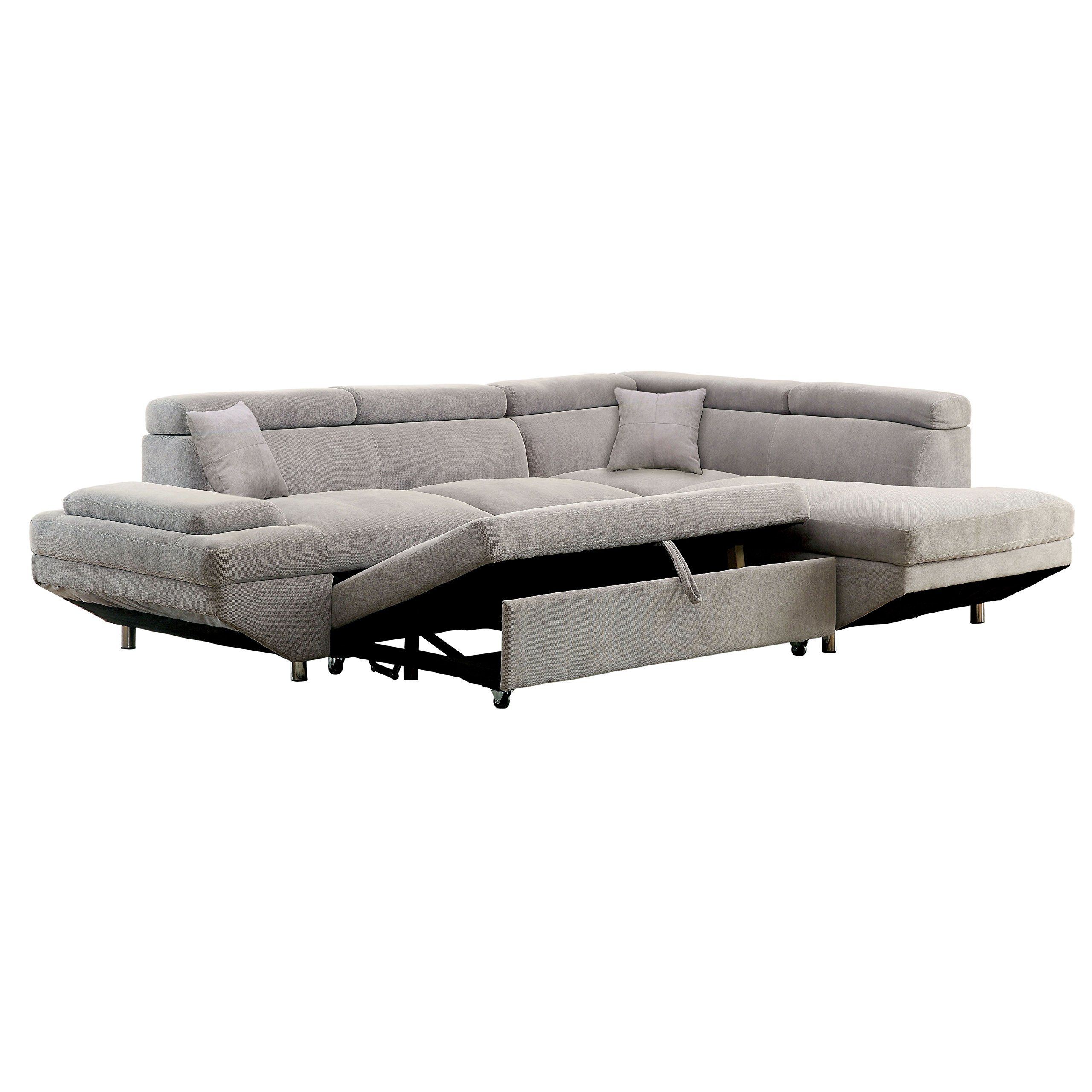 Walter's Modern Sectional Sofa with Pull-Out Sleeper Chaise - Comfortable L-Shaped Couch for Living Room, Home Theater & Small Spaces - Convertible Sleeper Sofa Bed for Guests & Apartments