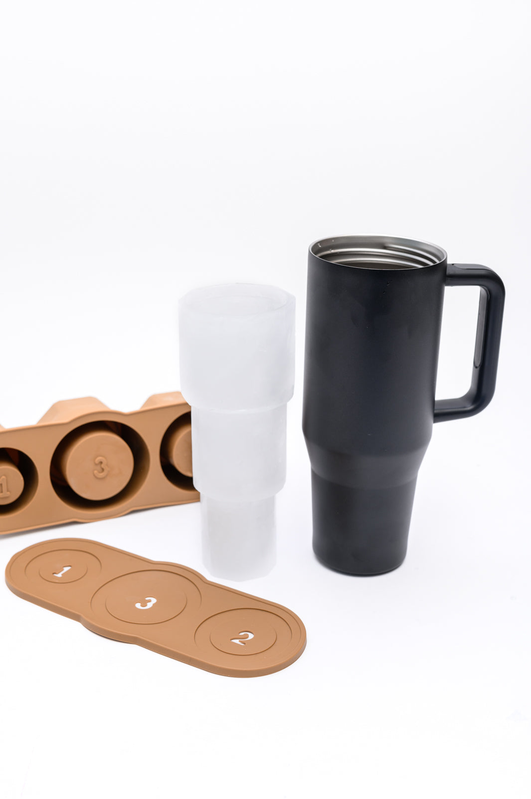 40oz Frosty Filled Tumbler with Ice Molds - Insulated Stainless Steel Coffee Cup for Cafe, Office, Travel & Outdoor Activities