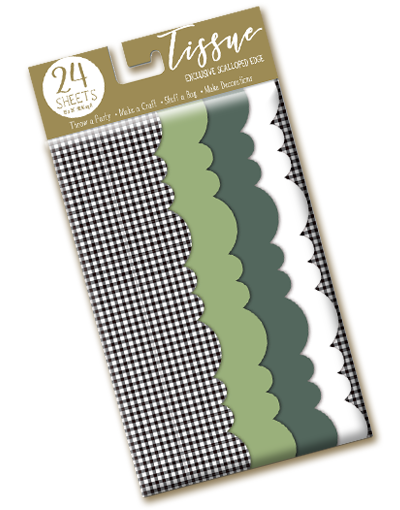 Forest Green Scalloped Tissue Paper - Decorative Gift Wrapping, Party Decorations & Craft Supplies for DIY Projects, Wedding Favors, and Home Decor