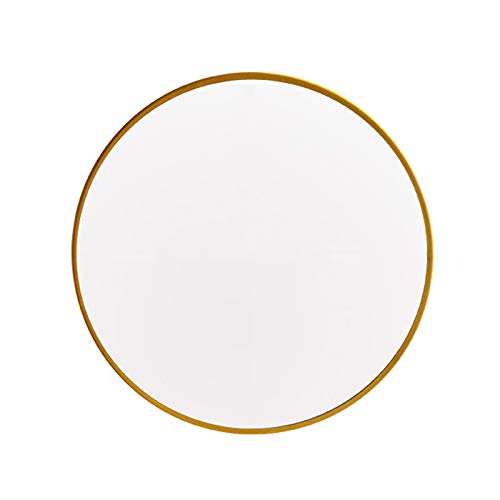 Stylish Round Wall Mirror for Bathroom, Bedroom & Living Room - Minimalist Vanity Mirror in Black, White & Gold - Perfect for Makeup, Decor & Home Styling