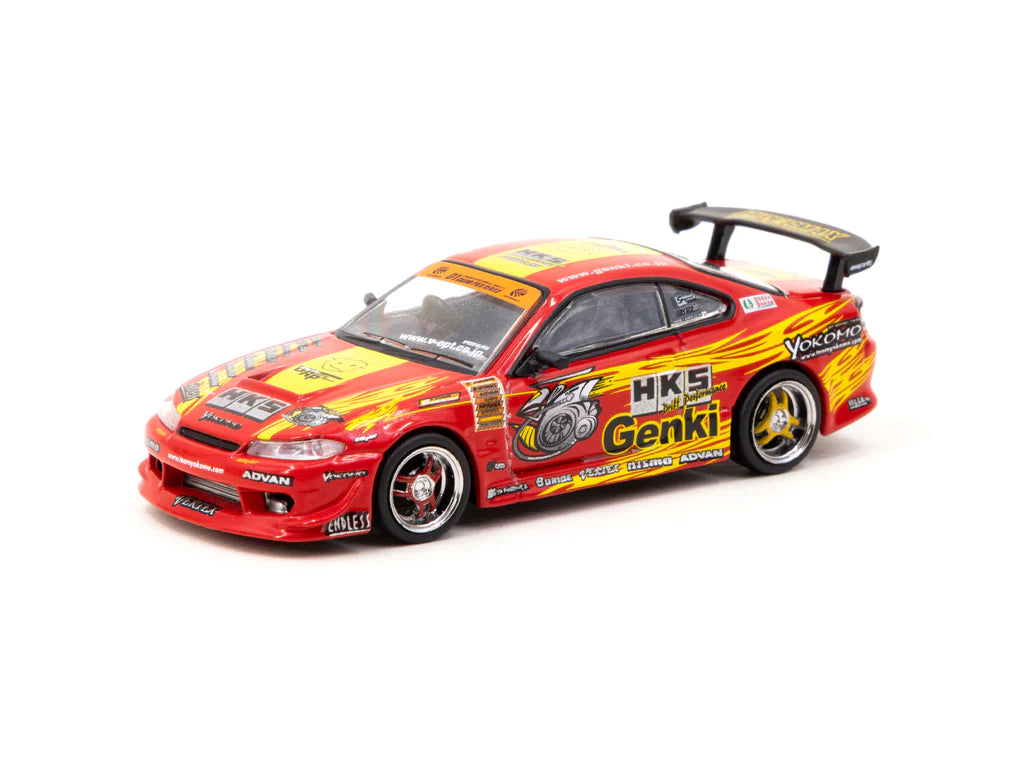 1:64 Nissan Silvia S15 HKS Hyper RS 2 Diecast Model Car by Tarmac Works - Collectible Japanese Tuner Vehicle for Display & Racing Scenes