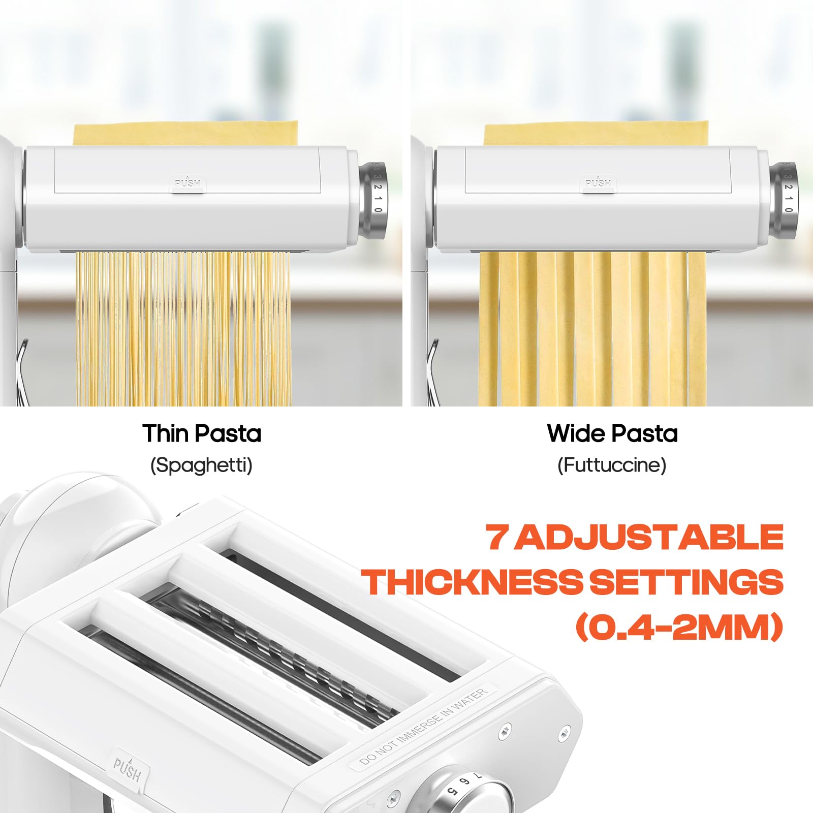 Cofun 3-in-1 Manual Pasta Maker Machine with 7 Adjustable Thickness Settings - Stainless Steel Pasta Roller & Cutter for Fettuccine, Spaghetti - Perfect for Homemade Italian Pasta, Family Cooking & Restaurant Use