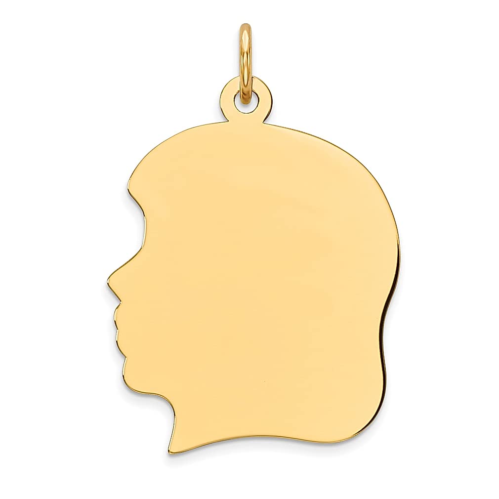 925 Sterling Silver Gold Plated Engravable Disc Charm Necklace - Personalized Baby Boy/Girl Pendant Jewelry for Women | Left Facing Disc Design | Perfect Gift for Mom, Grandma & Special Occasions (Birthdays, Baby Showers, Christenings)