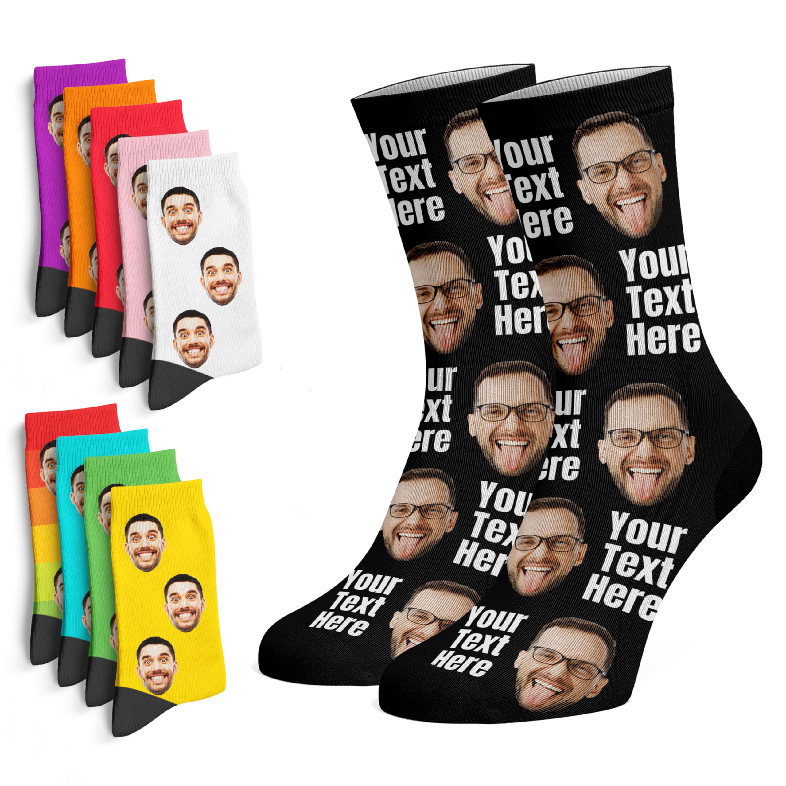 Custom Face Socks - Funny Personalized Socks with Faces for Men & Women - Perfect Gift for Cat & Dog Lovers - Great for Parties, Cosplay & Unique Gifts