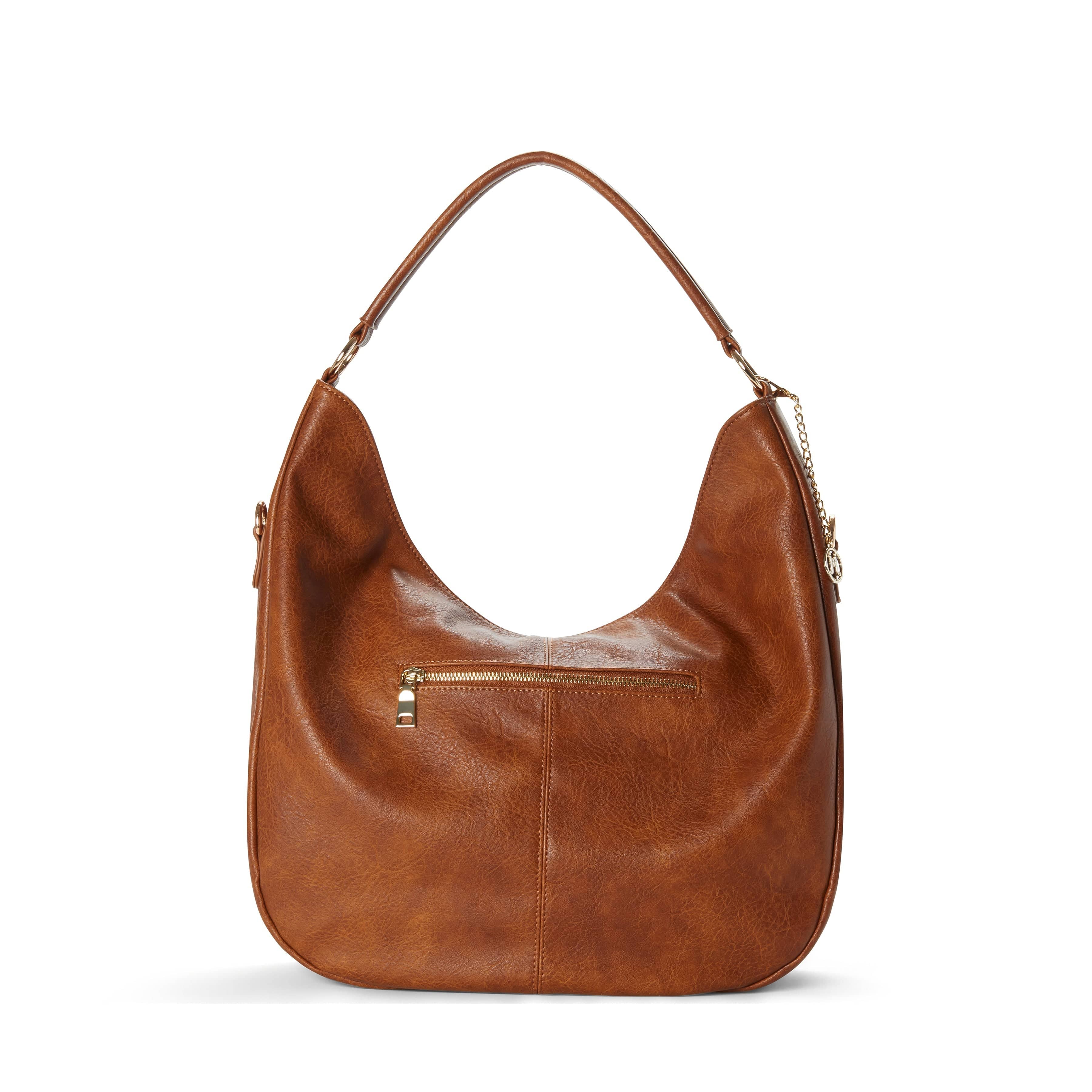 Savannah Vegan Leather Perforated Hobo Bag in Cognac Brown - Stylish Crossbody Purse for Women, Perfect for Work, Travel and Everyday Use
