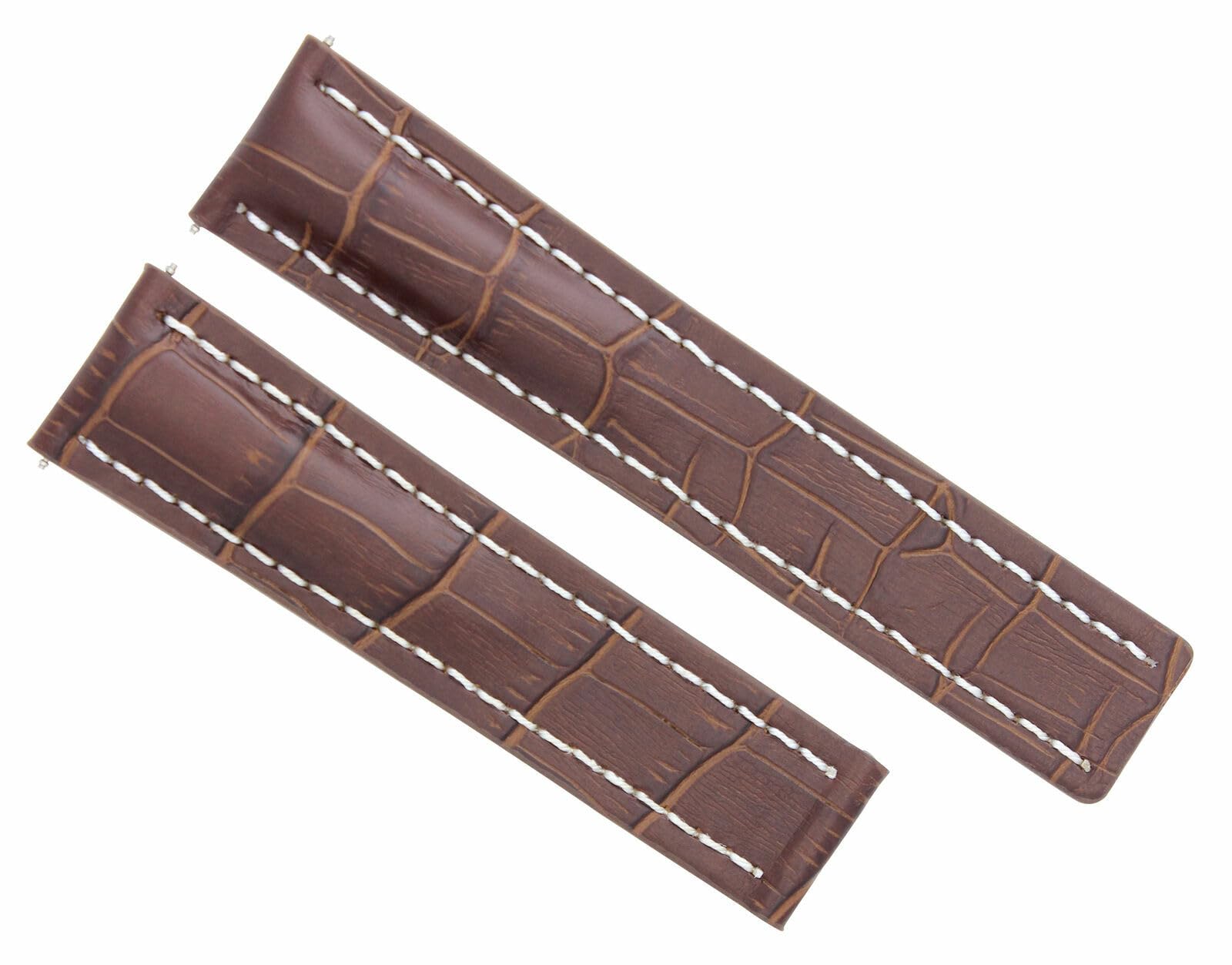 24/20mm Genuine Leather Watch Band Strap with Deployment Clasp - Compatible with Breitling Navitimer & Colt - Light Brown Replacement Strap for Men's Luxury Watches | Business, Casual & Formal Occasions