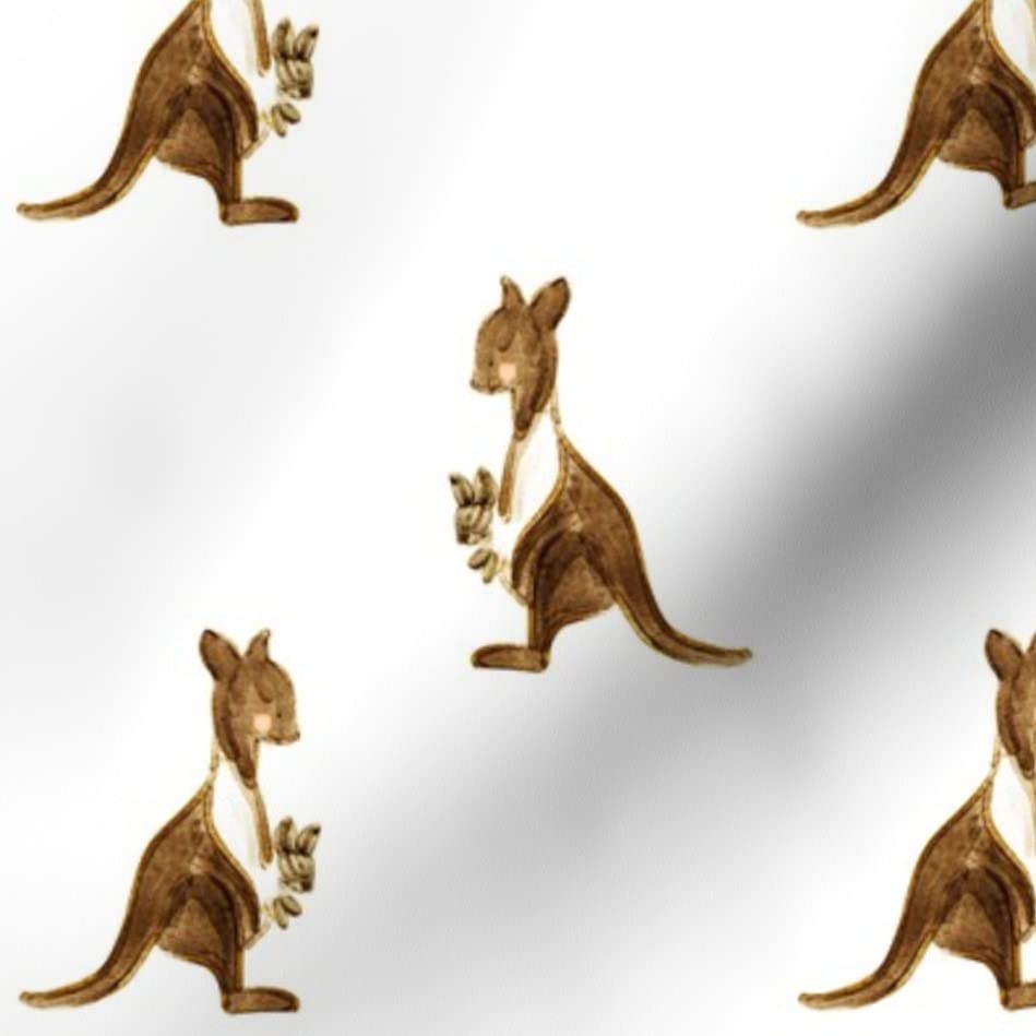 Premium Spoonflower Upholstery Velvet Fabric - Small Kangaroo Nursery Animal Print Fat Quarter for Home Decor, Apparel & DIY Projects | Soft, Durable & Stylish Fabric for Baby Rooms, Curtains & Clothing