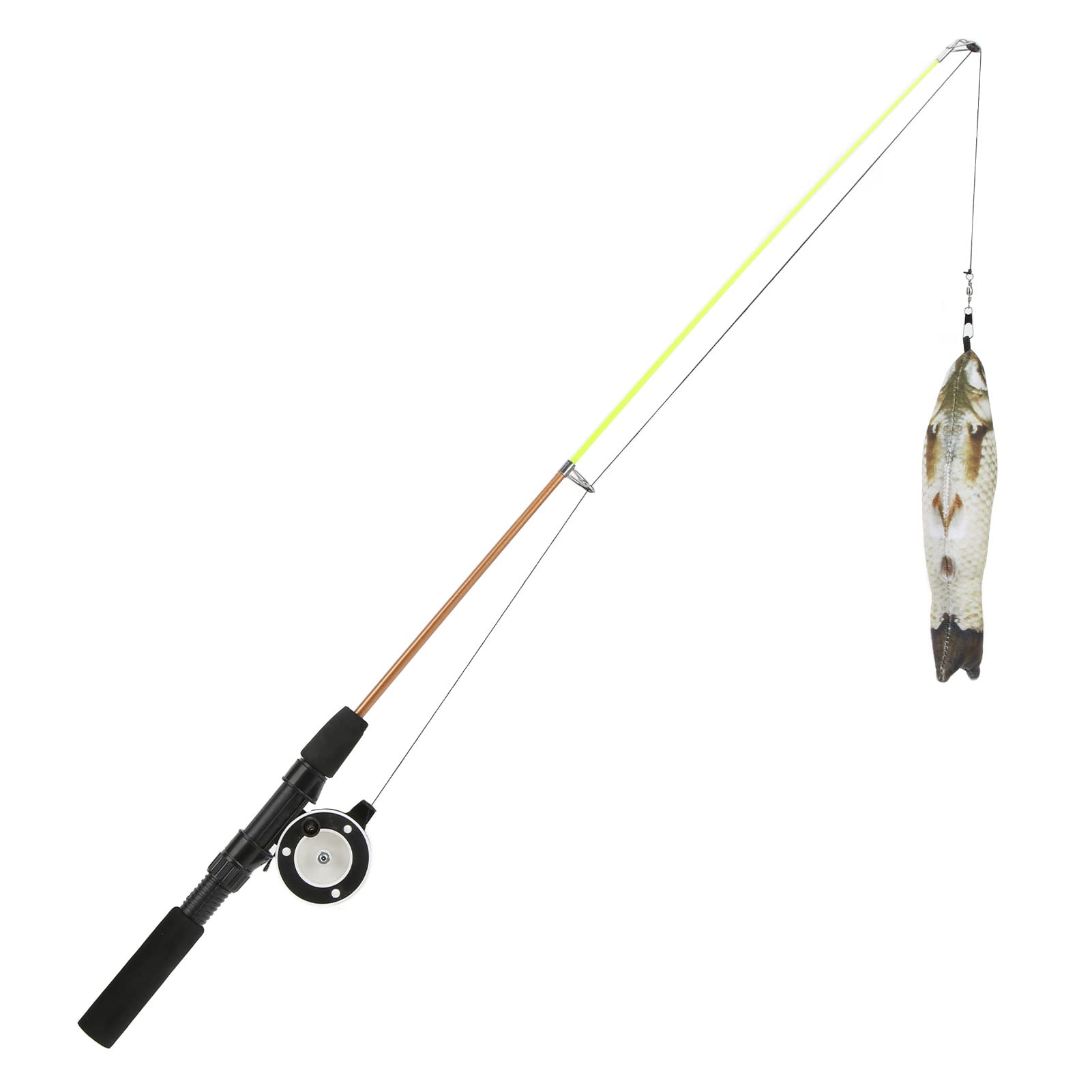 GLOGLOW Interactive Cat Toy with Fishing Rod - Durable Cotton Material for Indoor & Outdoor Play - Perfect for Kittens & Adult Cats - Fun Exercise & Bonding Activity