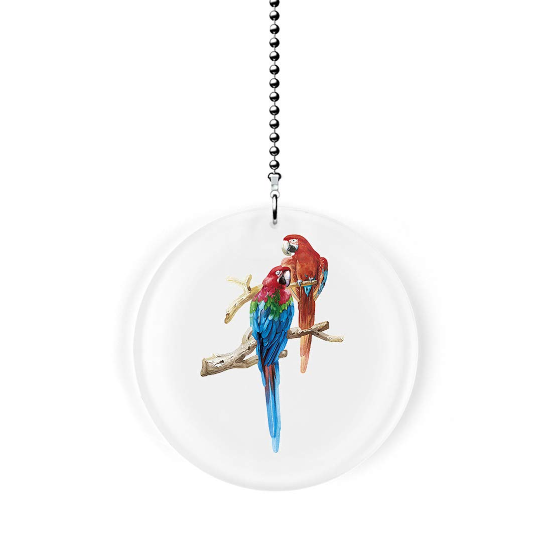 Colorful Tropical Parrot Ceiling Fan Pull Chain - Decorative Light Switch Cord for Ceiling Fans, Lamps & Home Decor - Perfect for Bedroom, Living Room, Kids Room & Tropical Themed Spaces