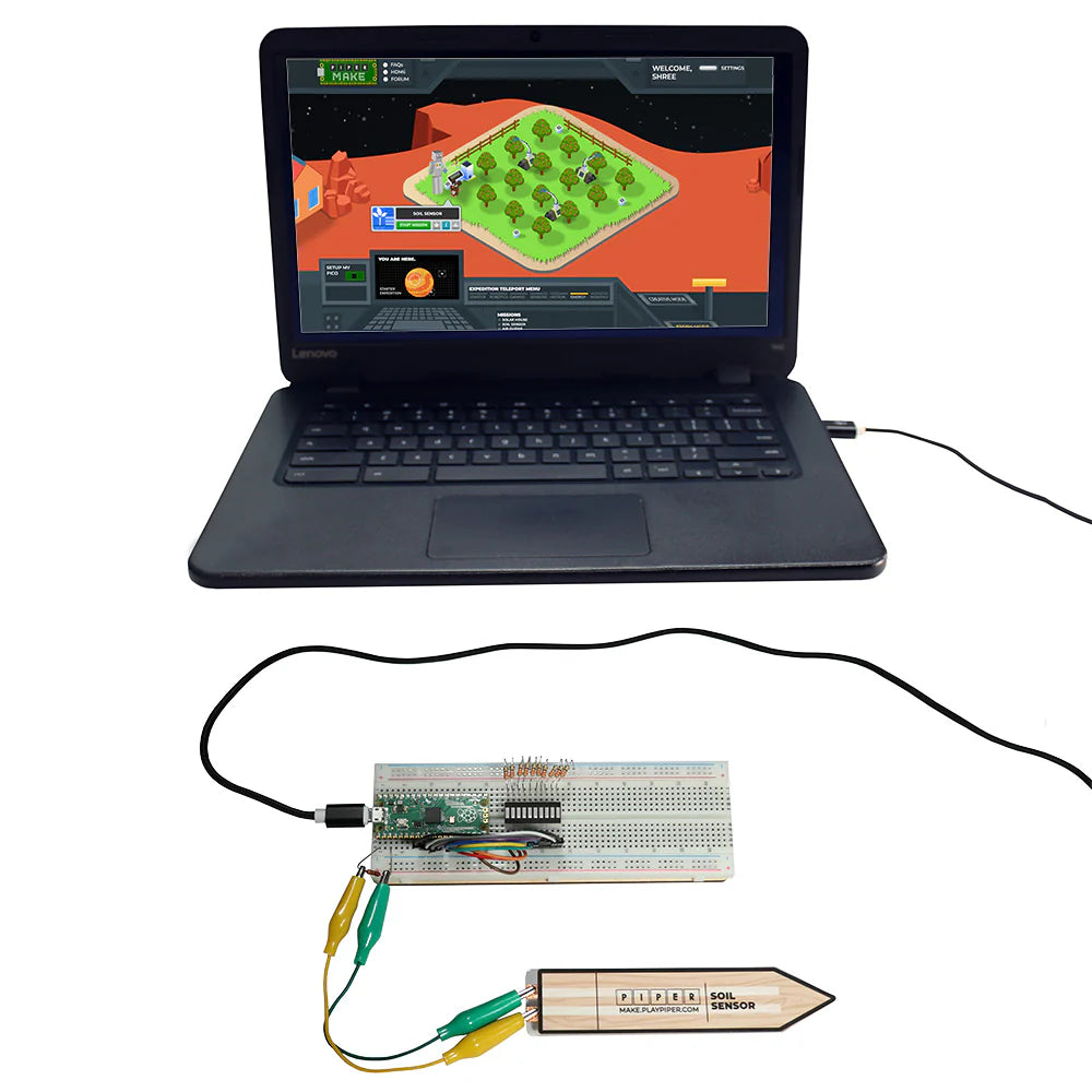 Piper Make Soil Moisture Sensor Kit - Smart Plant Watering Monitor for Home Garden, Indoor & Outdoor Plants - Perfect for Hydroponics, Greenhouse, and Farming