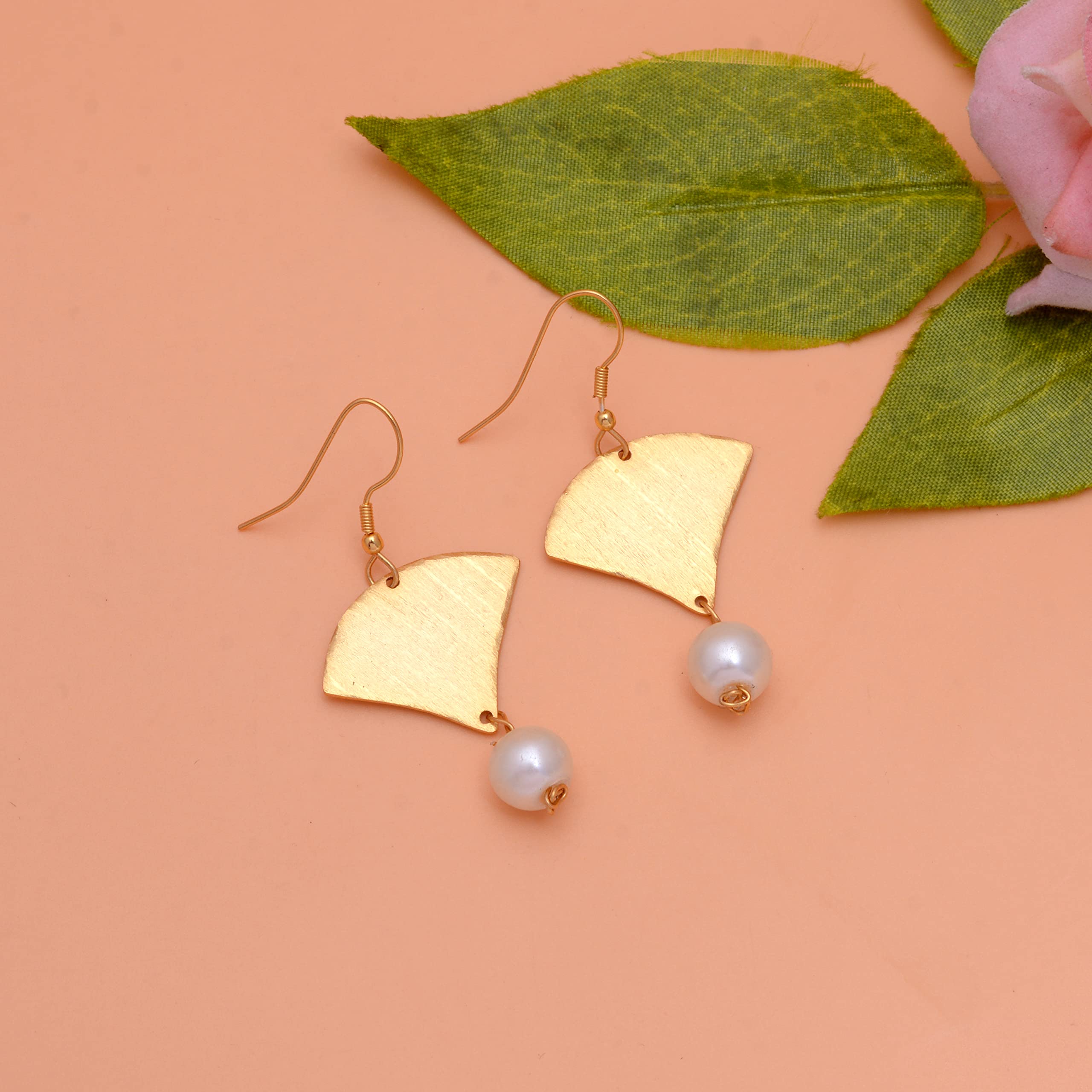 Veracity Jewelry 18K Gold Plated Handmade Dangle Earrings for Women - Elegant Fashion Jewelry Gift for Her - Birthday, Anniversary & Wedding Accessories - VE-602