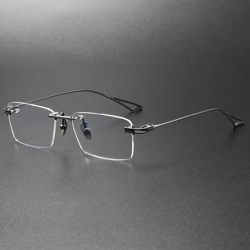 Aror Unisex Rimless Square Titanium Eyeglasses 22497 - Lightweight Durable Glasses for Men & Women - Perfect for Reading, Working & Daily Wear