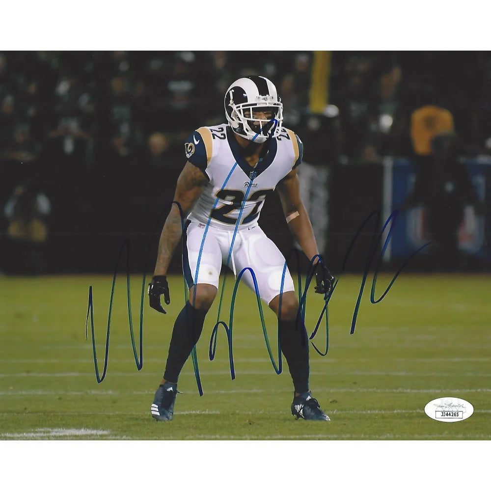 Marcus Peters Signed 8x10 Photo with JSA COA - Authentic NFL Autograph - Los Angeles Rams Memorabilia - Perfect for Sports Collectors, Man Cave Decor & Football Fan Gifts