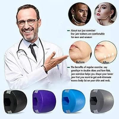 KOSHIYA Jawline Exerciser for Men & Women - Double Chin Reducer, Face Slimmer & Jaw Toner - Strengthen & Define Your Jawline - Perfect for Home, Gym & Travel (Multicolor)