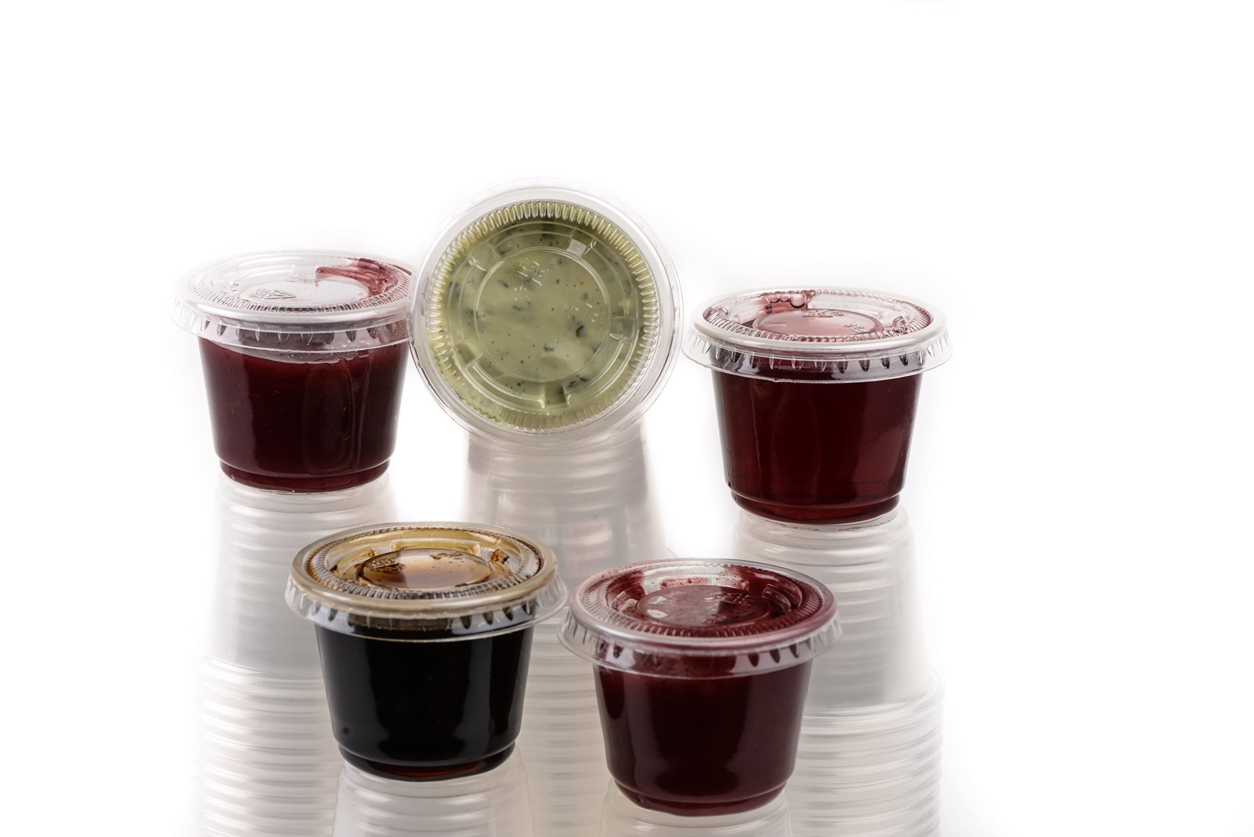 EcoQuality [6000 Pack] 2 Oz Leak-Proof Plastic Condiment Cups with Lids - Perfect for Sauces, Dressings, Slime, Jelly Shots & Food Storage | Great for Restaurants, Catering, Parties & Home Use