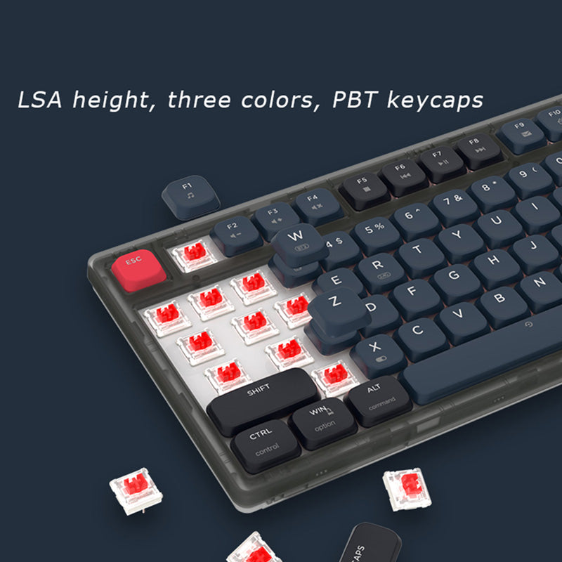 Ajazz AK832 Pro Low Profile Mechanical Keyboard - 87 Keys RGB Backlit, Wireless Bluetooth/Wired USB Gaming Keyboard for PC/Mac - Perfect for Office, Gaming & Typing