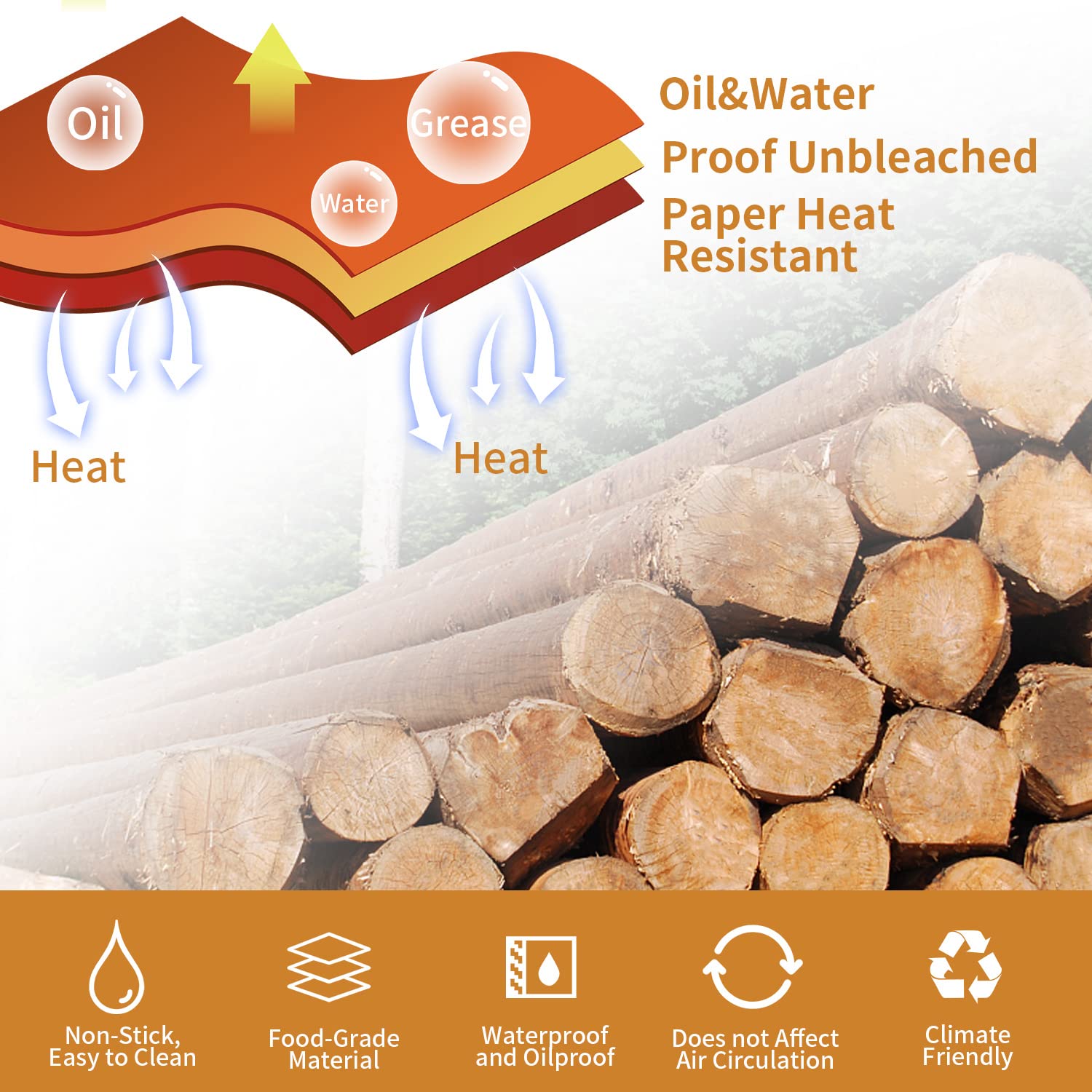 120Pcs Disposable Air Fryer Liners for Ninja Foodi Smart XL & FG551 6-in-1 Indoor Grill - Non-Stick Parchment Paper Sheets - Perfect for Healthy Cooking, Roasting, and Baking at Home