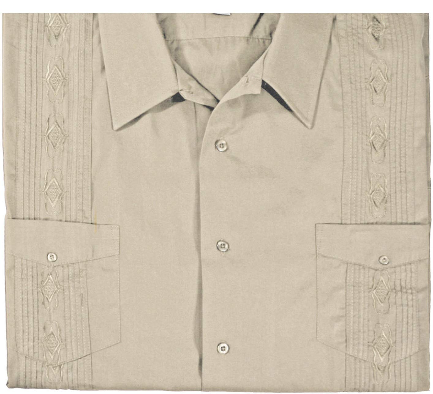 FOXFIRE Big & Tall Men's Guayabera Casual Shirt - Comfortable Short Sleeve Button Down Shirt for Summer, Beach & Outdoor Events - Perfect for Weddings, Vacations & Casual Wear