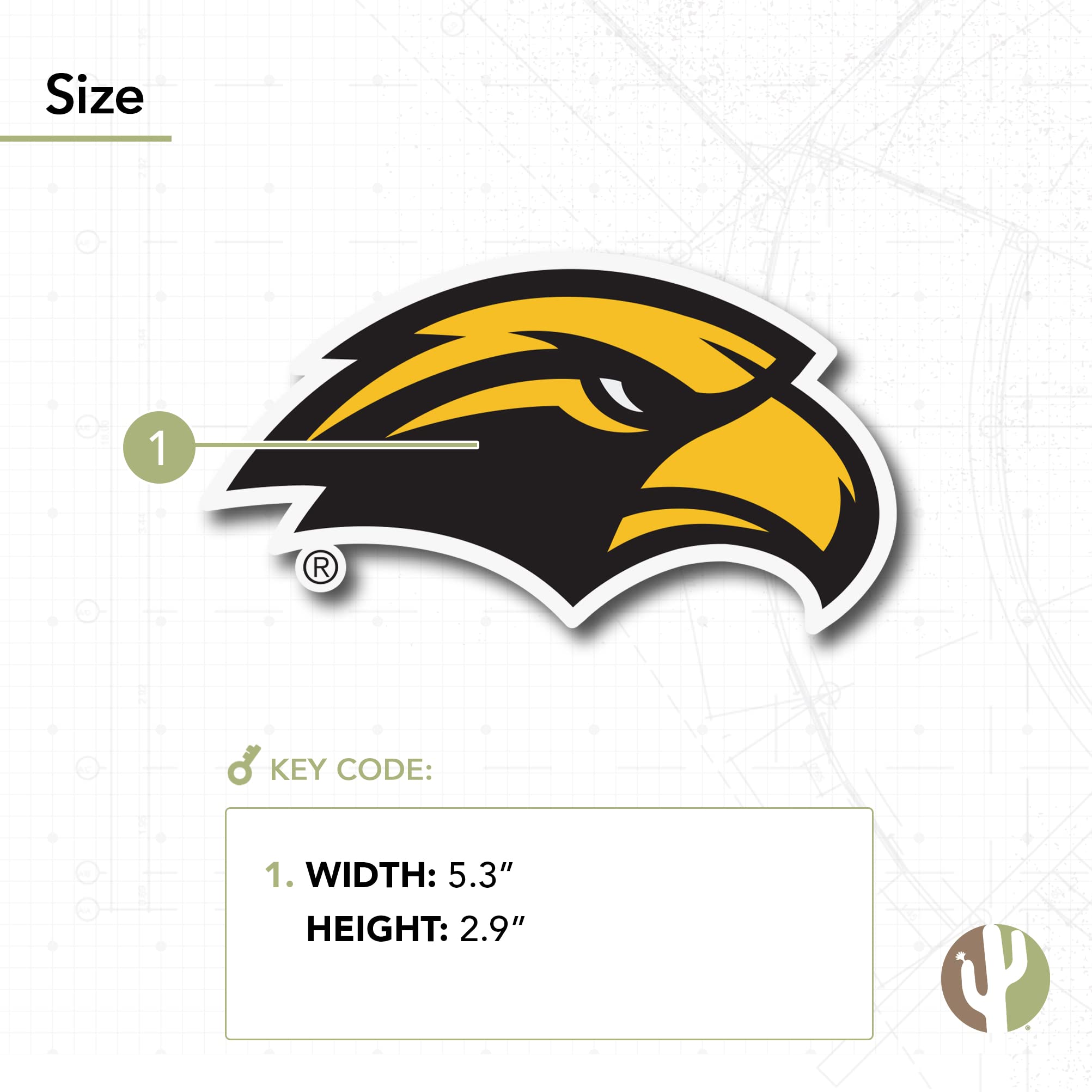 University of Southern Mississippi Vinyl Decal Sticker - Durable Waterproof Laptop, Water Bottle, Car, Scrapbook Decor (00027A) - Perfect for School Spirit, College Pride & DIY Projects
