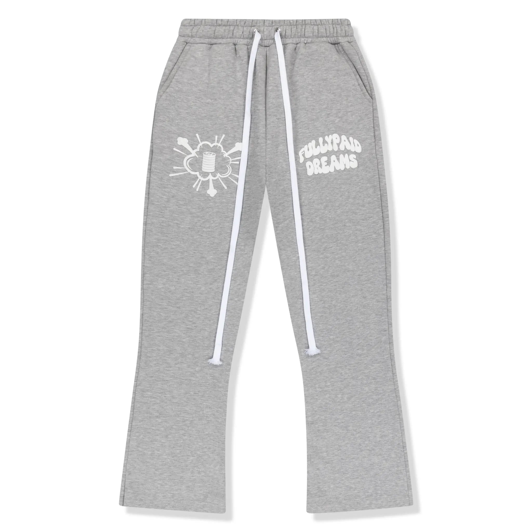 Premium Light Grey & White Joggers for Women/Men - Soft Comfortable Lounge Pants - Perfect for Yoga, Running, Travel & Casual Wear