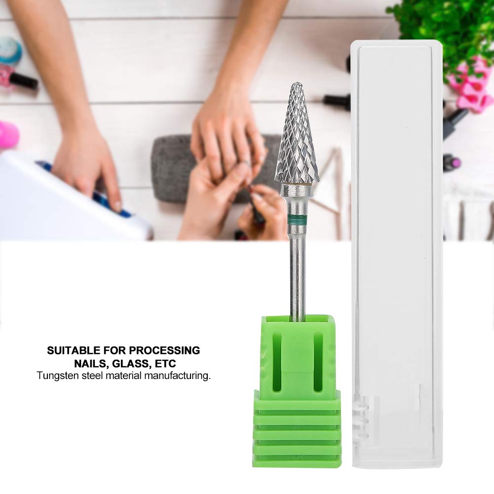 Tungsten Steel Nail Drill Bits Set for Electric Manicure & Pedicure - Professional Nail Art Grinding Heads & Polishing Accessories for Portable Nail Drill Machine (Green) | Perfect for Salon, Home Use & DIY Nail Care