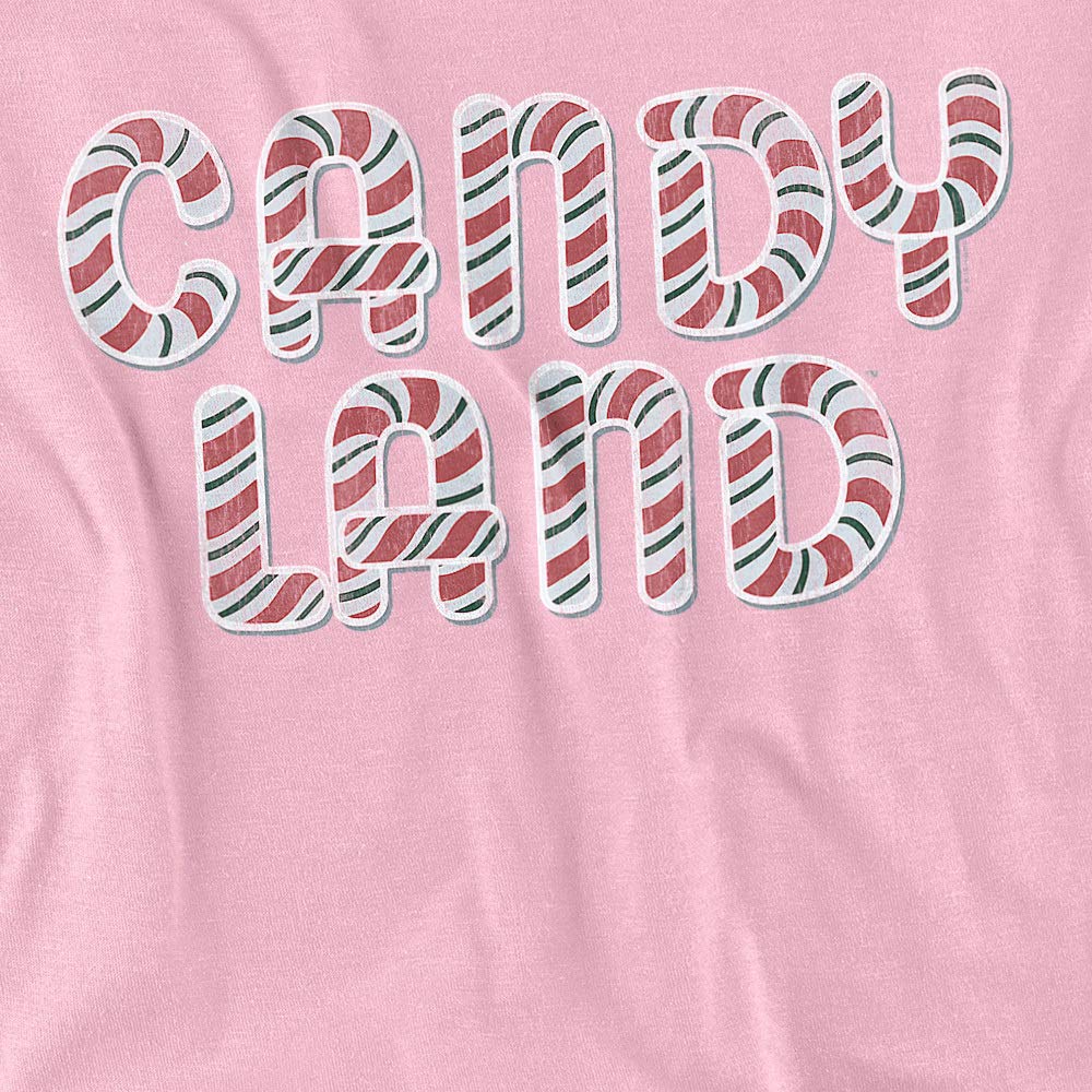 Popfunk Classic Candy Land Candy Cane Logo T-Shirt - Fun Holiday Graphic Tee for Christmas Parties & Festive Outfits