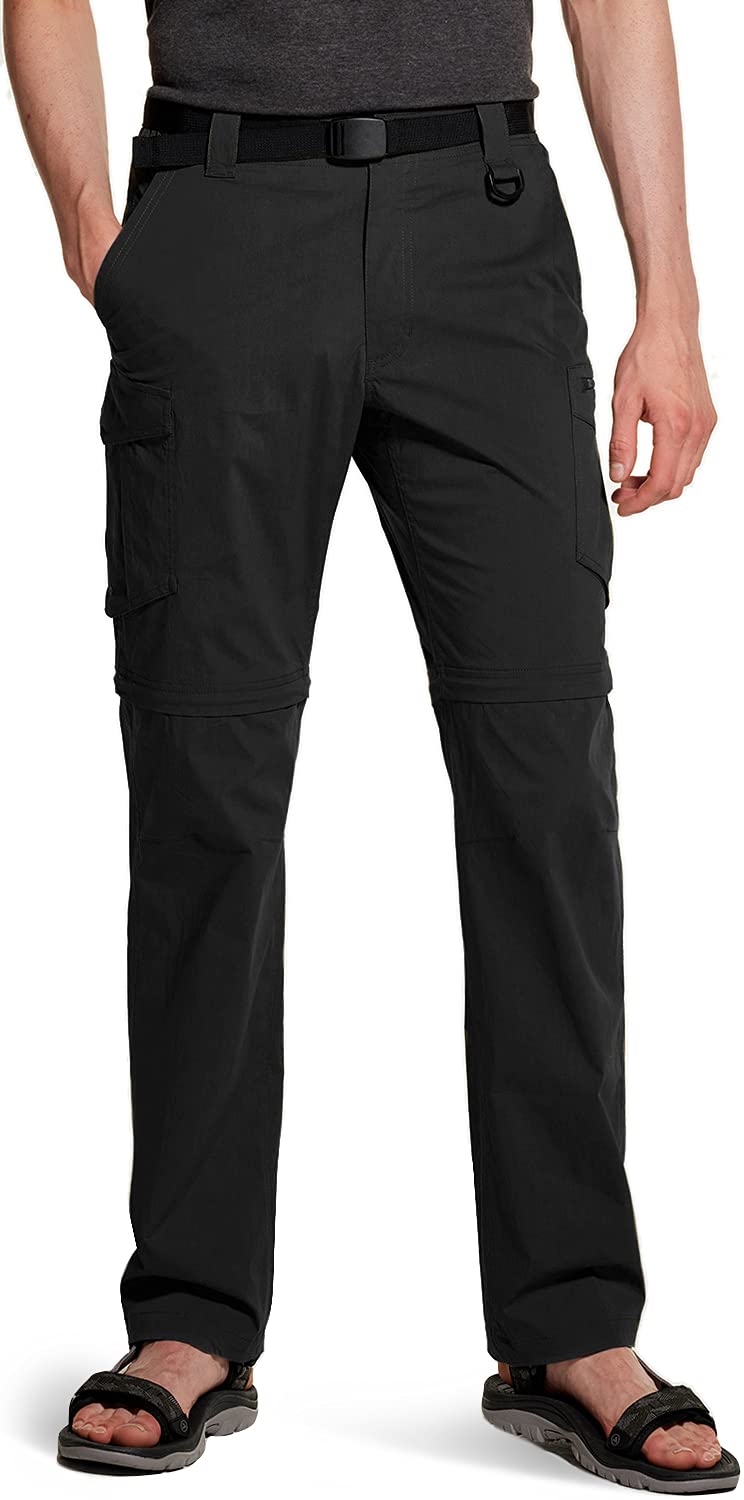 CQR Men's Convertible Cargo Pants - Water Resistant Hiking Pants with Zip-Off Legs | Lightweight Stretch UPF 50+ Outdoor Work Pants for Hiking, Camping & Travel