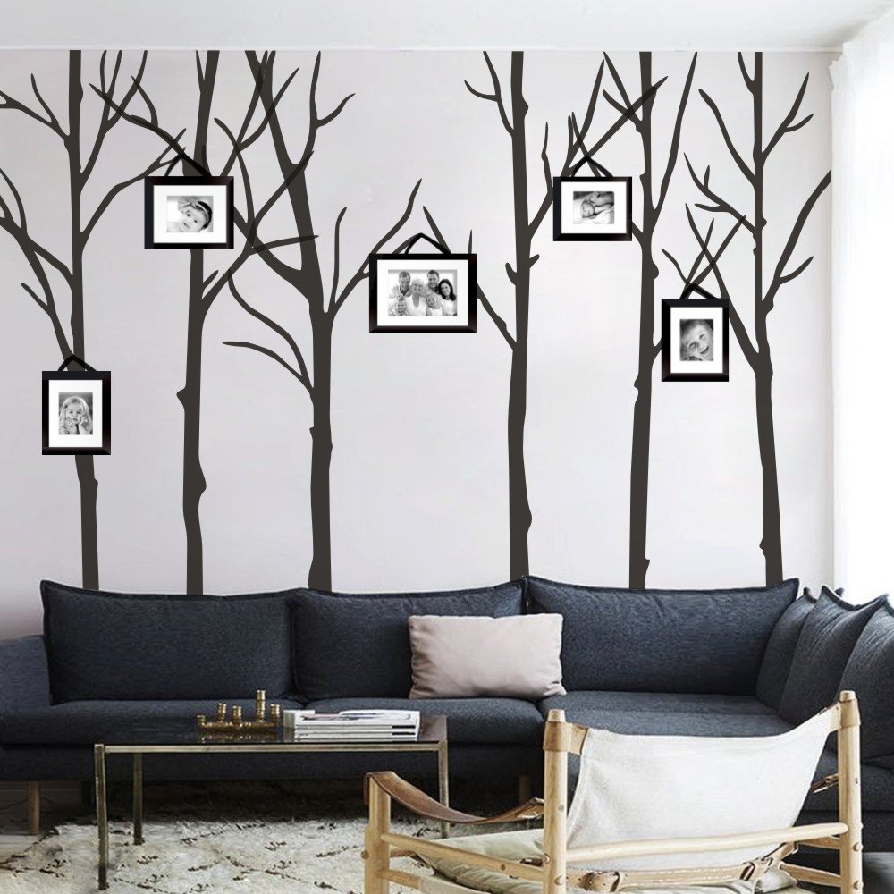 XL Winter Tree Wall Decals - 6 Custom Color Removable Wall Stickers for Living Room & Office Decor | Perfect for Seasonal Home Decoration and Holiday Party Background