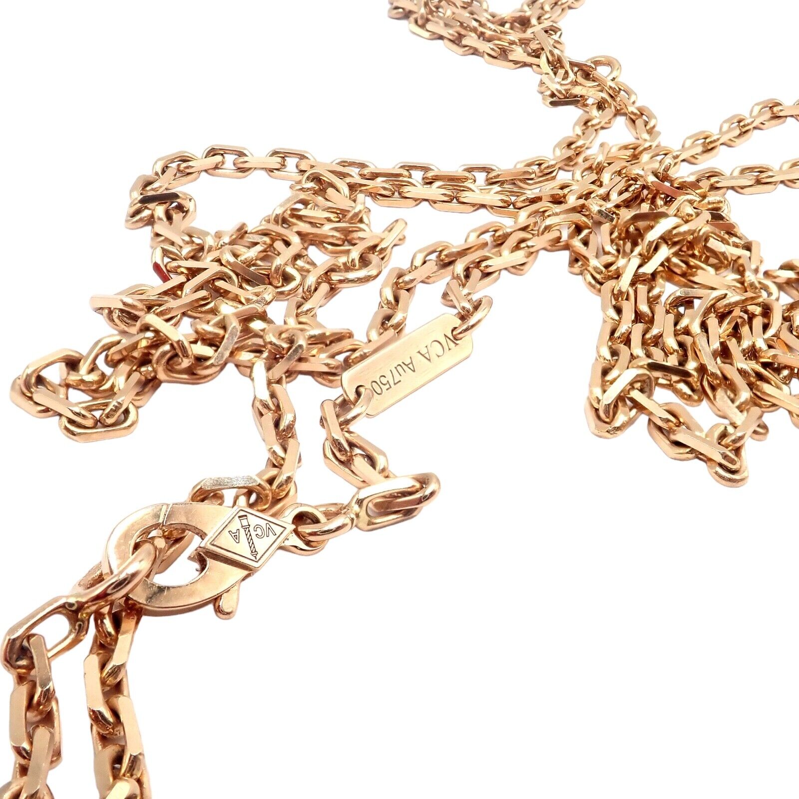 Van Cleef & Arpels 18K Rose Gold Leo Zodiac Pendant Necklace with Red Jasper - Authentic with Certificate - Perfect for Birthdays, Anniversaries & Luxury Gifts