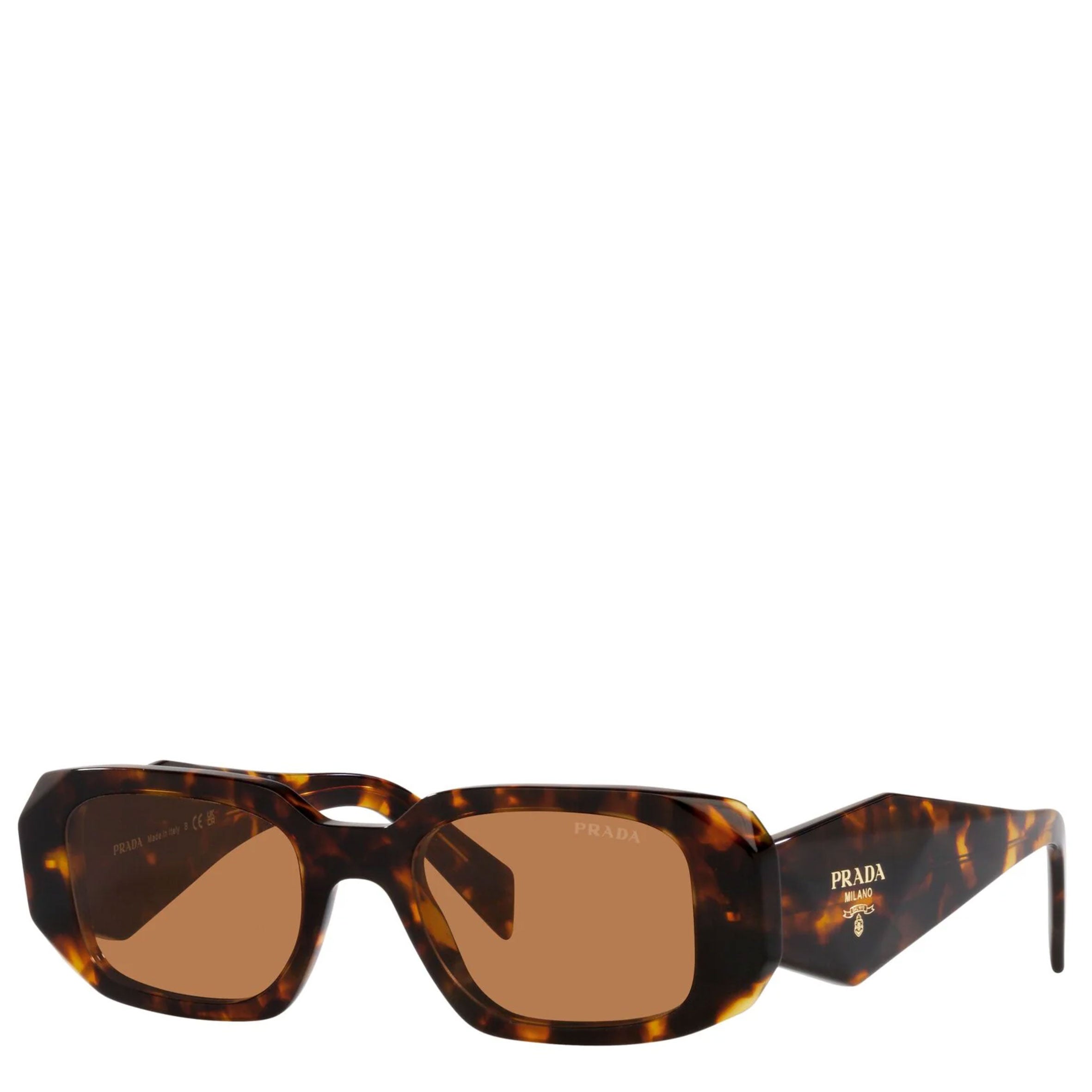 PRADA PR017WS Symbole Rectangular Sunglasses - Honey Tortoise Frame UV Protection - Fashion Luxury Sunglasses for Women & Men - Perfect for Beach, Driving & Outdoor Activities