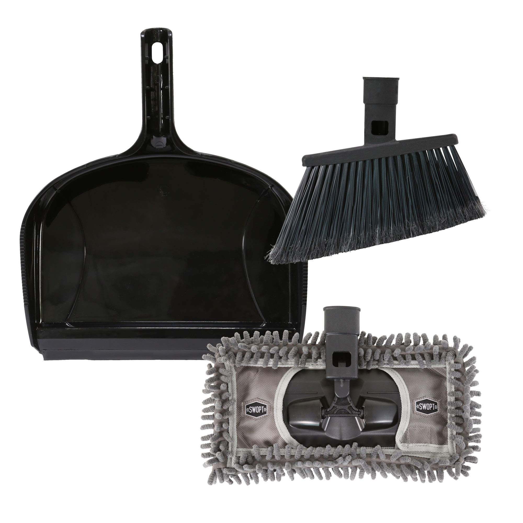 SWOPT Angled Broom & Dust Mop Kit - Multi-Surface Cleaning for Floors & Corners