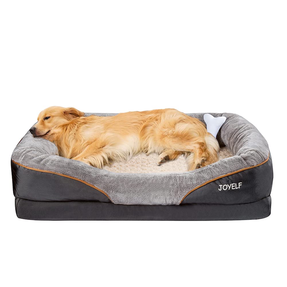 JOYELF X-Large Orthopedic Memory Foam Dog Bed with Removable Washable Cover - Comfortable Pet Sofa for Large Dogs - Perfect for Living Room, Bedroom & Kennel Use