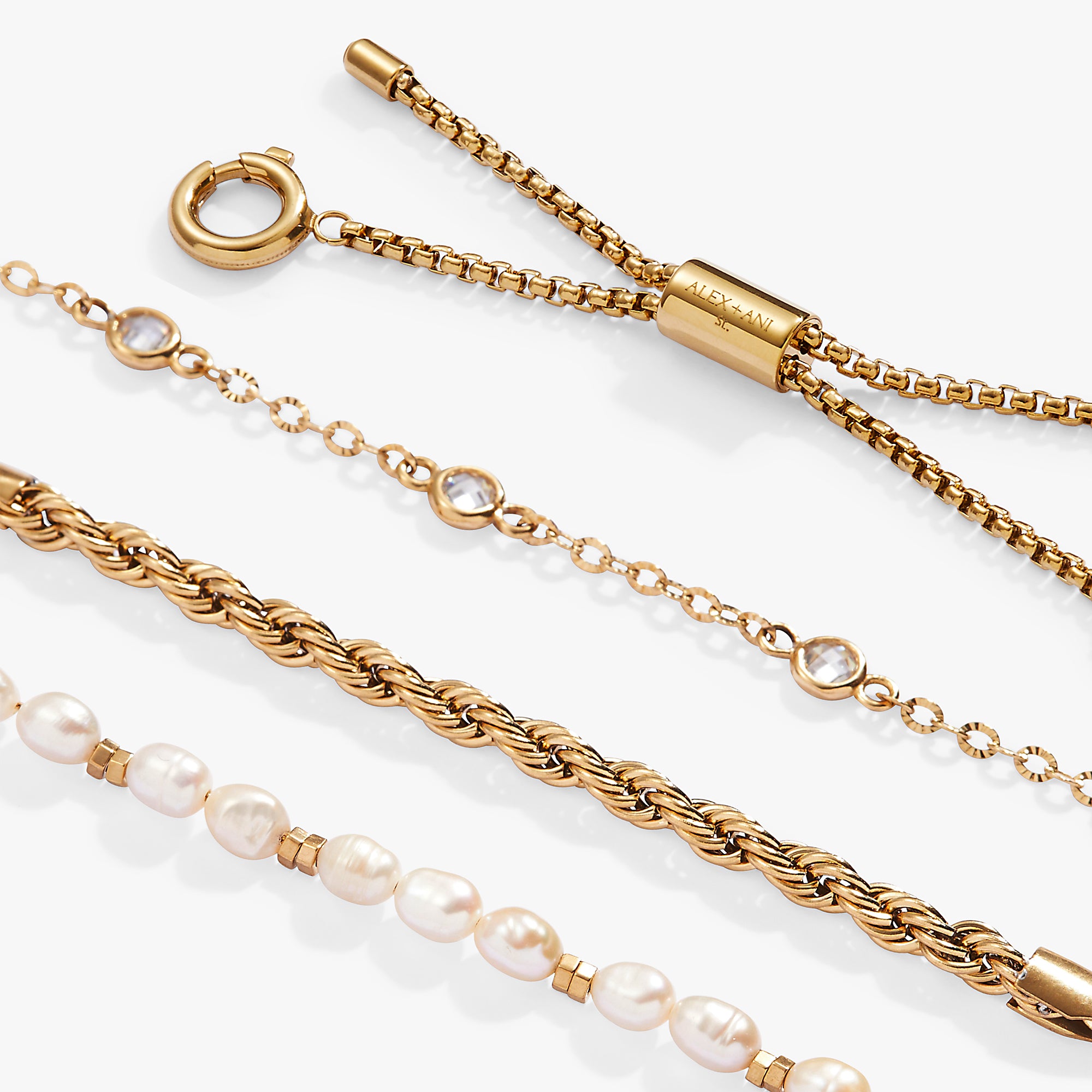 Elegant Crystal and Pearl Stranded Bracelet Set for Women - Perfect for Weddings, Parties & Everyday Wear