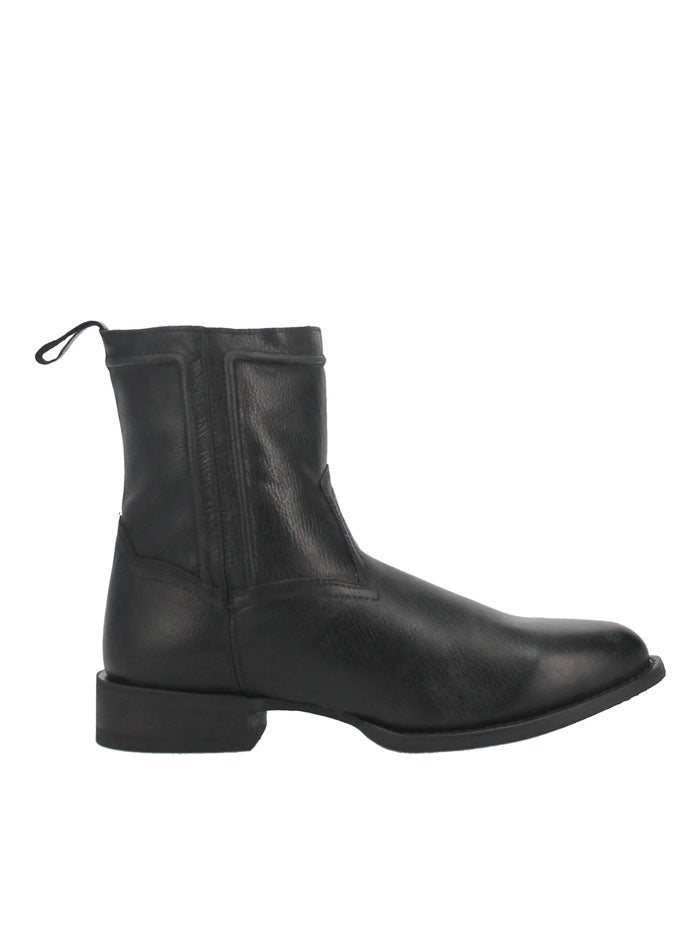 Laredo 62080 Men's Lonnie Zipper Leather Boots - Black Cowhide Leather Ankle Boots for Casual Wear & Outdoor Activities