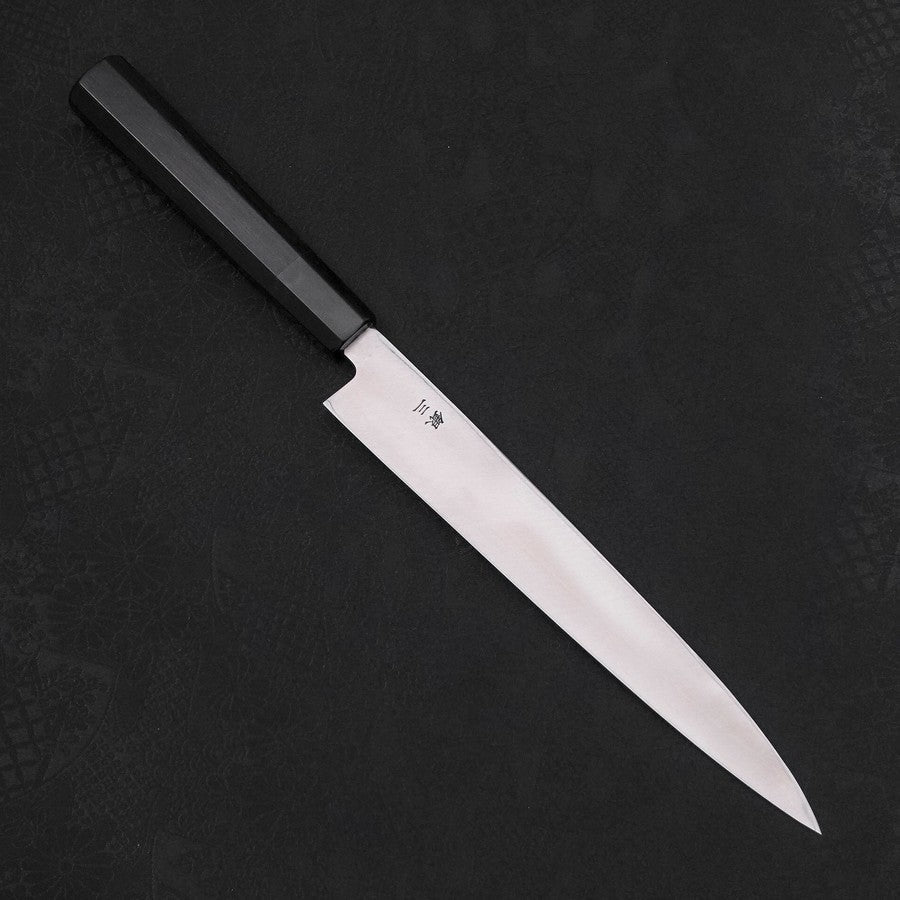 Premium Yanagiba Sushi Knife - Left Hand Silver Steel #3 Kasumi Buffalo Ebony Handle 210mm - Perfect for Sushi Chefs & Japanese Cuisine Lovers