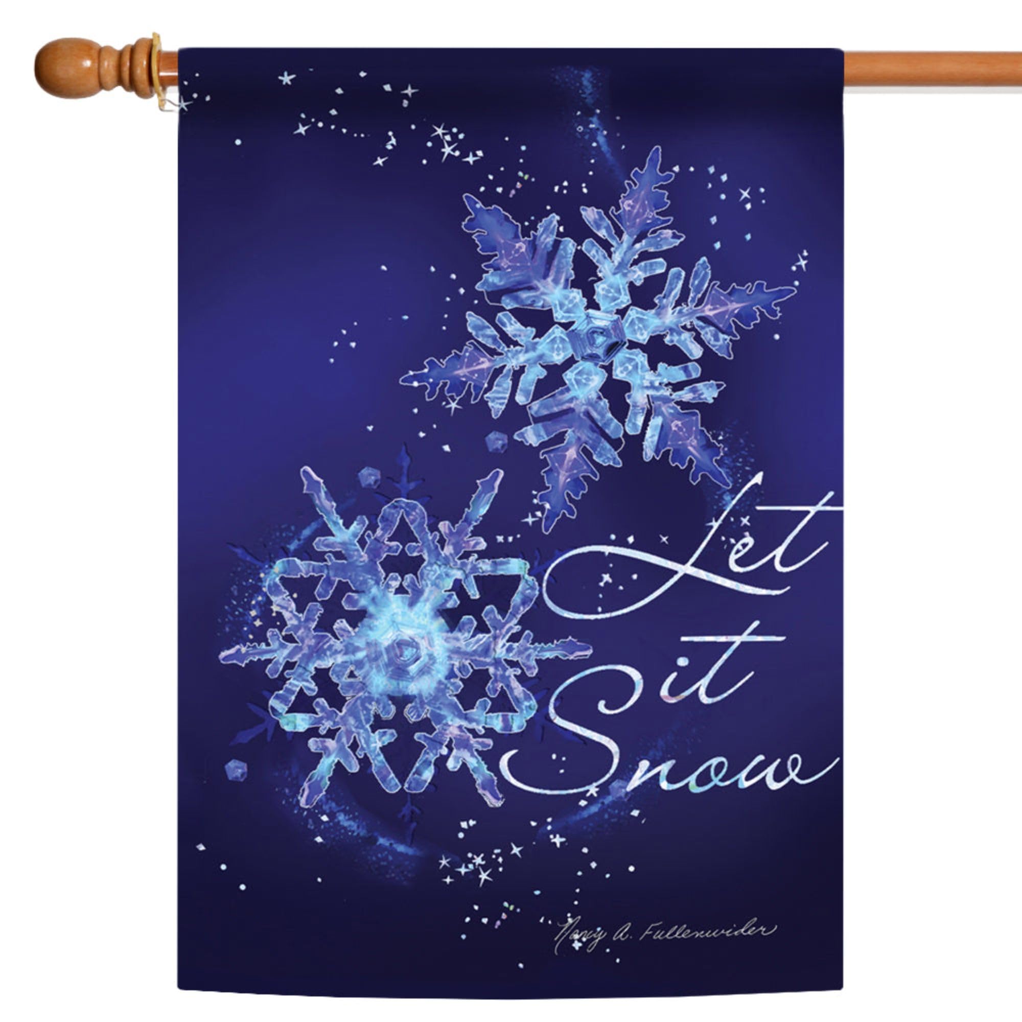 Toland Home Garden 1010530 Snowflake Serenade Winter Flag - 28x40 Inch Double Sided Outdoor Decorative Flag for Yard, Porch & Garden - Perfect for Winter Holidays, Christmas Decor & Seasonal Home Decorating
