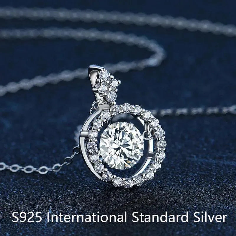 1.0 CT Moissanite Pendant Necklace for Women - S925 Sterling Silver Simulated Diamond Jewelry - Elegant Valentine's Day Gift for Her - Perfect for Anniversaries, Date Nights & Special Occasions