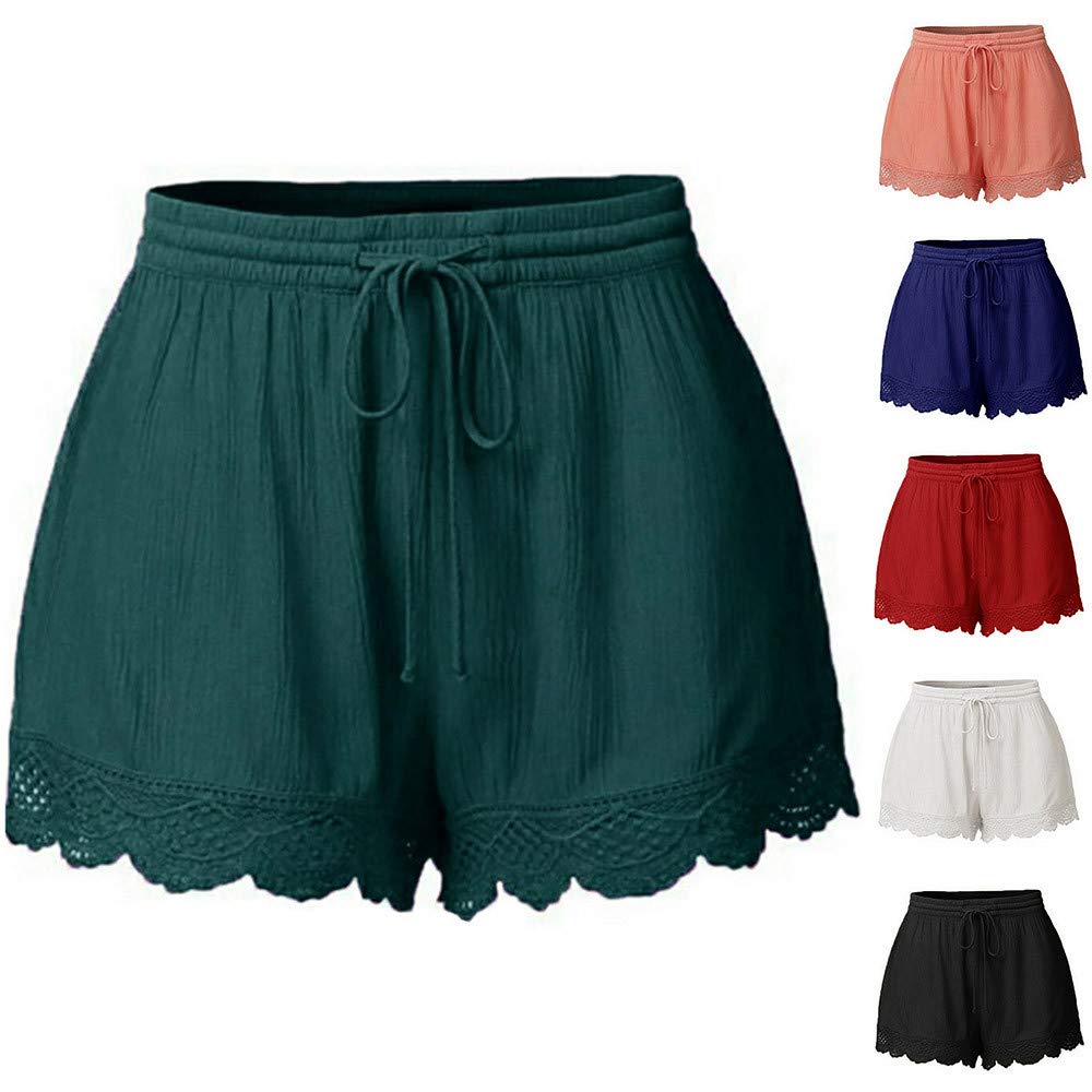 Women's Linen Shorts - Breathable Cotton Blend Flowy Summer Short Pants for Juniors | Perfect for Beach, Vacation & Casual Outings