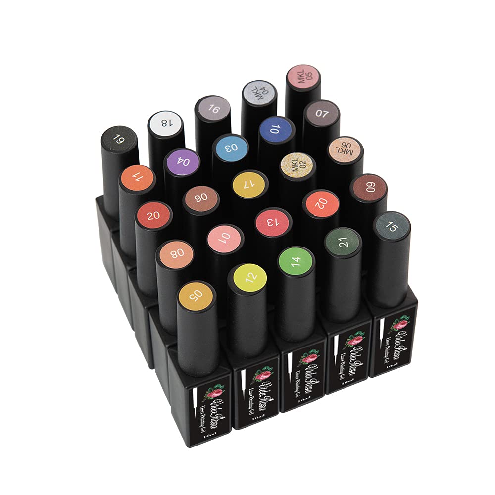 Professional Nail Art Gel Polish Liner Painting Pen - White, Black, Gold, Silver & Classic Red for Striping & Detail Drawing | Perfect for Salon Manicures, DIY Nail Designs & Home Nail Art