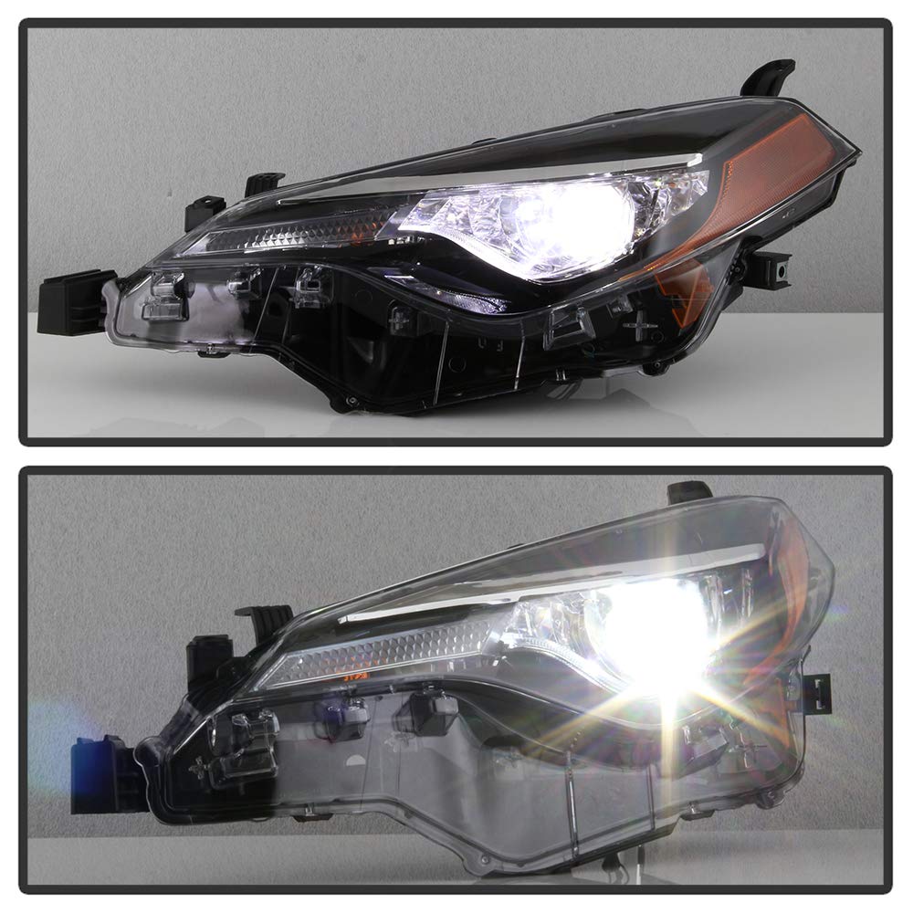 LED DRL Headlights for Toyota Corolla 2017-2018 - OEM Style Replacement - Black/Clear Lens - High Visibility Daytime Running Lights for Enhanced Safety & Style