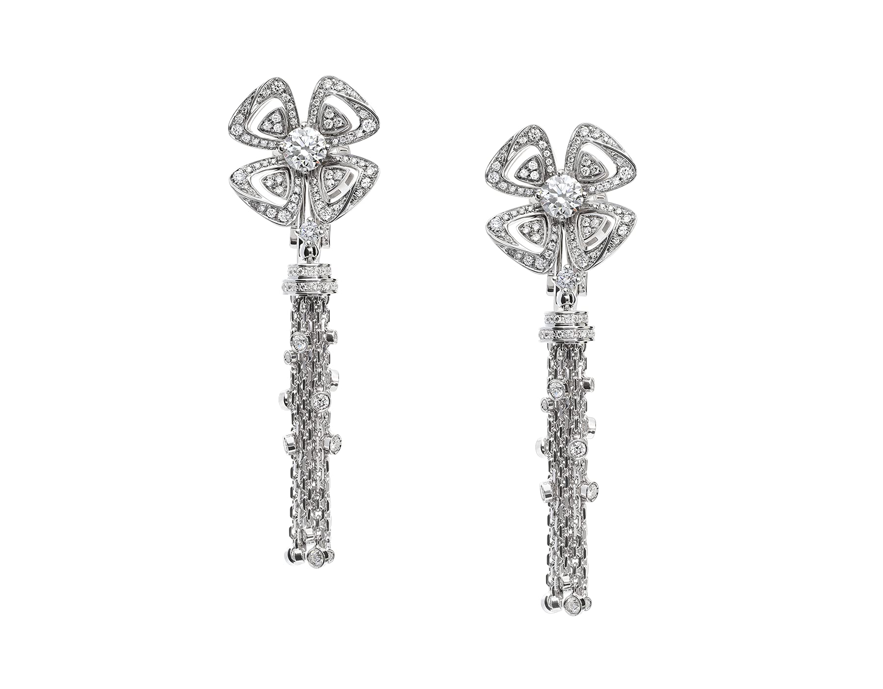 **Four Leaf Clover Dangle Earrings for Women - Long Tassel Flower Stud Earrings Jewelry Set - Perfect for Christmas Gifts, Parties & Everyday Wear**