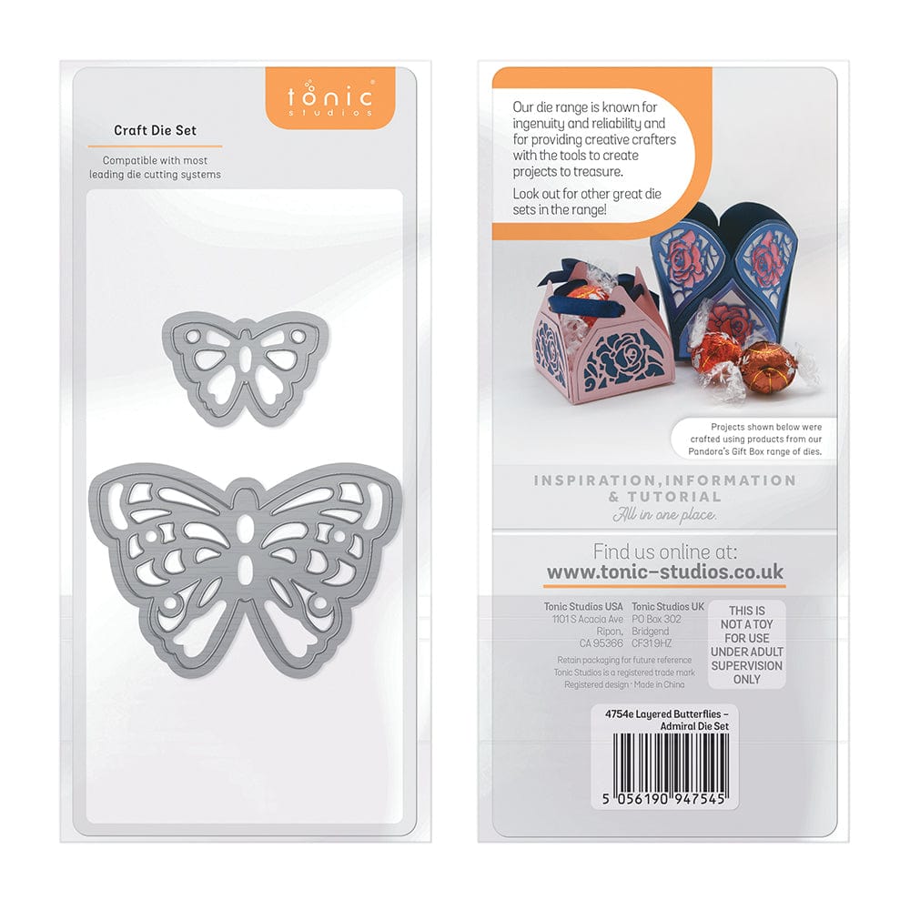 Admiral 4754E Layered Butterflies Die Set for Scrapbooking, Card Making & DIY Crafts - Perfect for Paper Crafting, Invitations & Home Decor