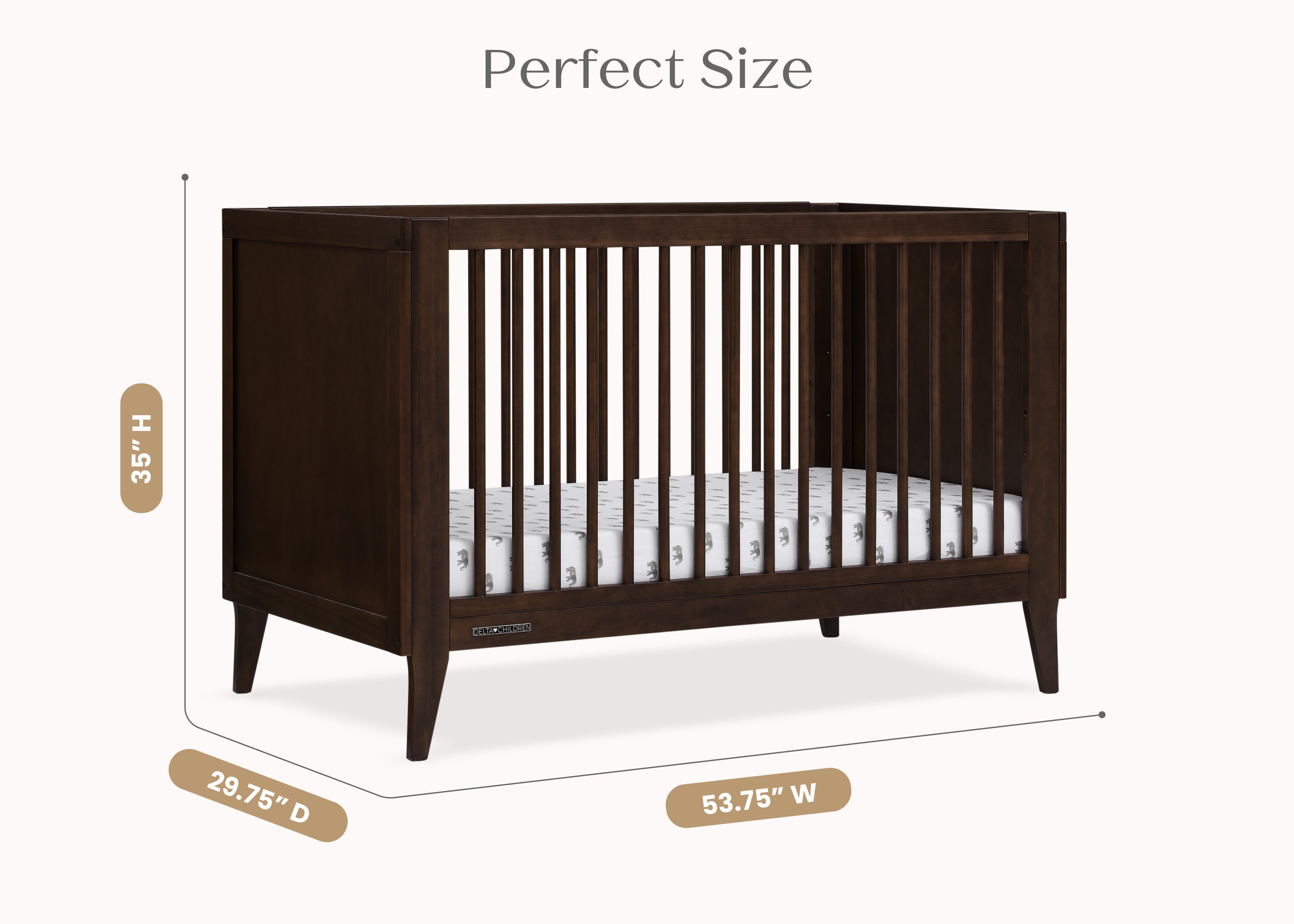 Ollie 4-in-1 Convertible Baby Crib - Toddler Bed, Daybed & Full-Size Bed - Safe & Stylish Nursery Furniture for Newborns to Teens (White) - Perfect for Small Spaces & Modern Nursery Decor
