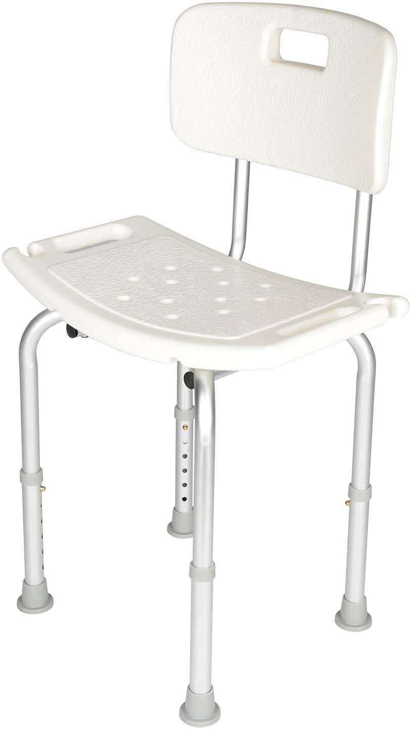 Adjustable Shower Seat for Elderly & Disabled - Non-Slip Bathroom Stool with Round/Rectangle Design - Healthcare Aid for Safe Bathing & Showering - Perfect for Seniors, Post-Surgery Recovery & Mobility Assistance