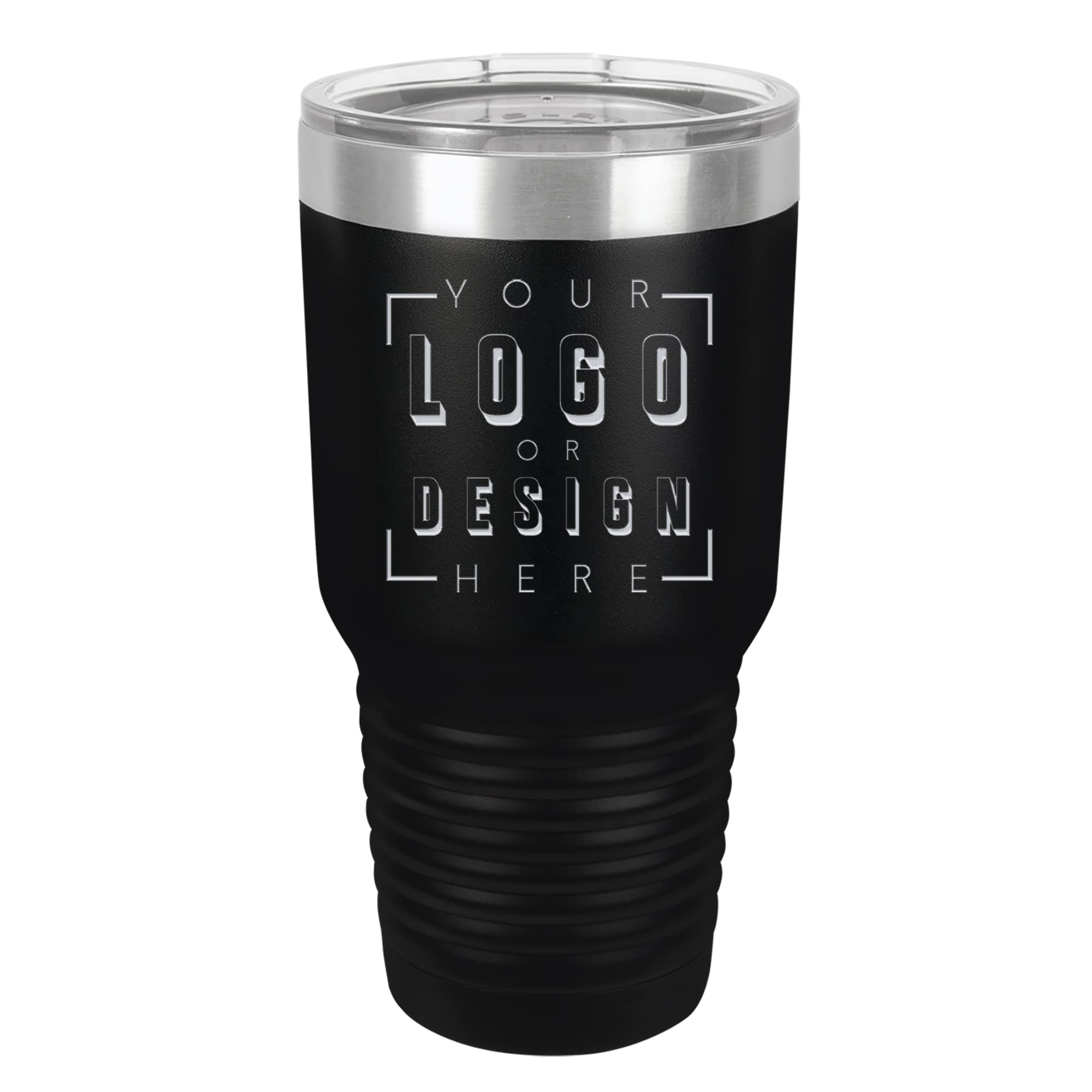 Custom Stainless Steel Tumbler 30oz - Double Wall Vacuum Insulated Coffee Travel Mug - Keeps Drinks Hot & Cold for 12 Hours - Perfect for Office, Gym, Hiking & Outdoor Activities (Black)